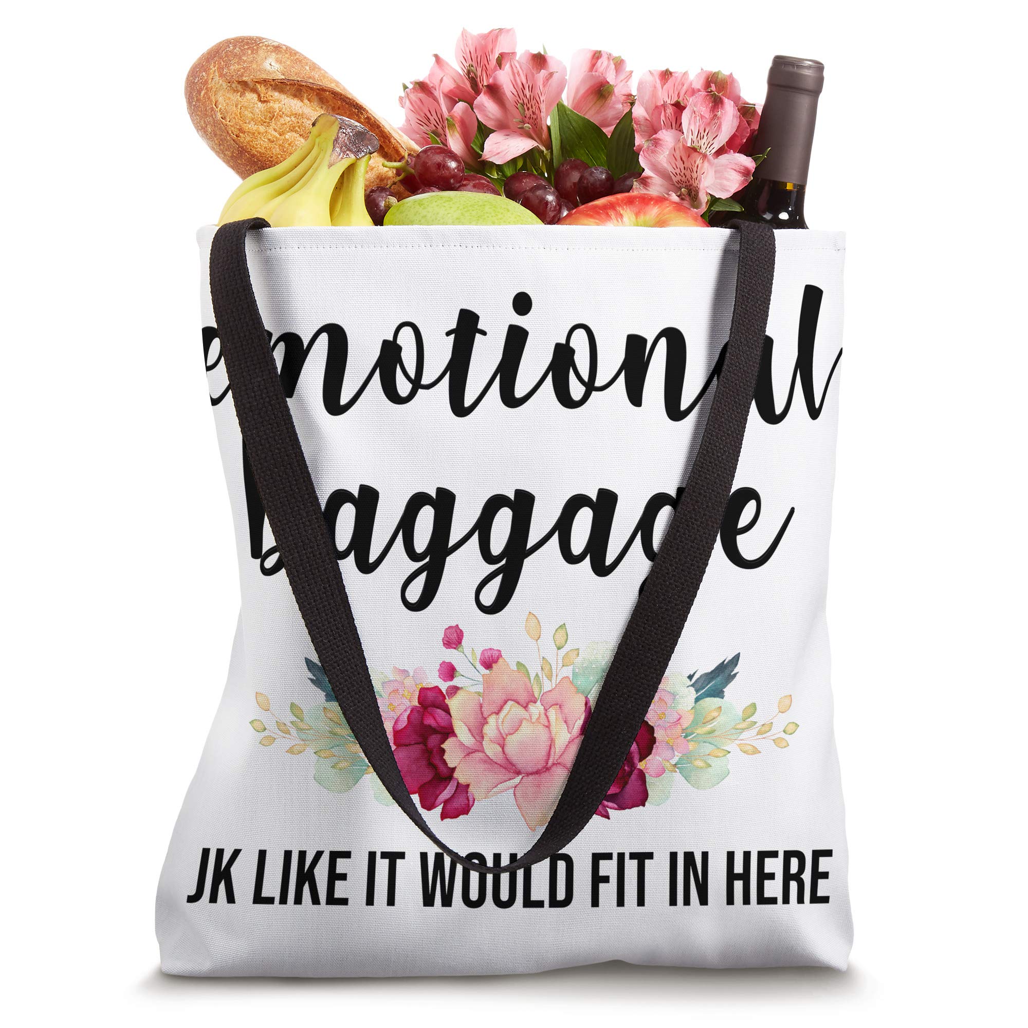 Funny Emotional Baggage Tote Bag for Women - Large Weekender Floral Print Travel Bag - Perfect for Travel, Gym, Beach & Everyday Use