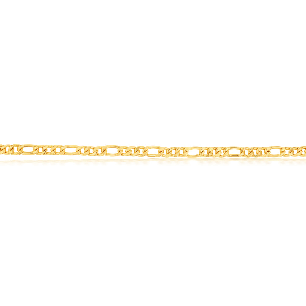 9ct Silver Filled Yellow Gold Figaro Chain Bracelet - 19cm Length, 150 Gauge | Elegant Jewelry for Women, Perfect for Gifts, Parties & Everyday Wear