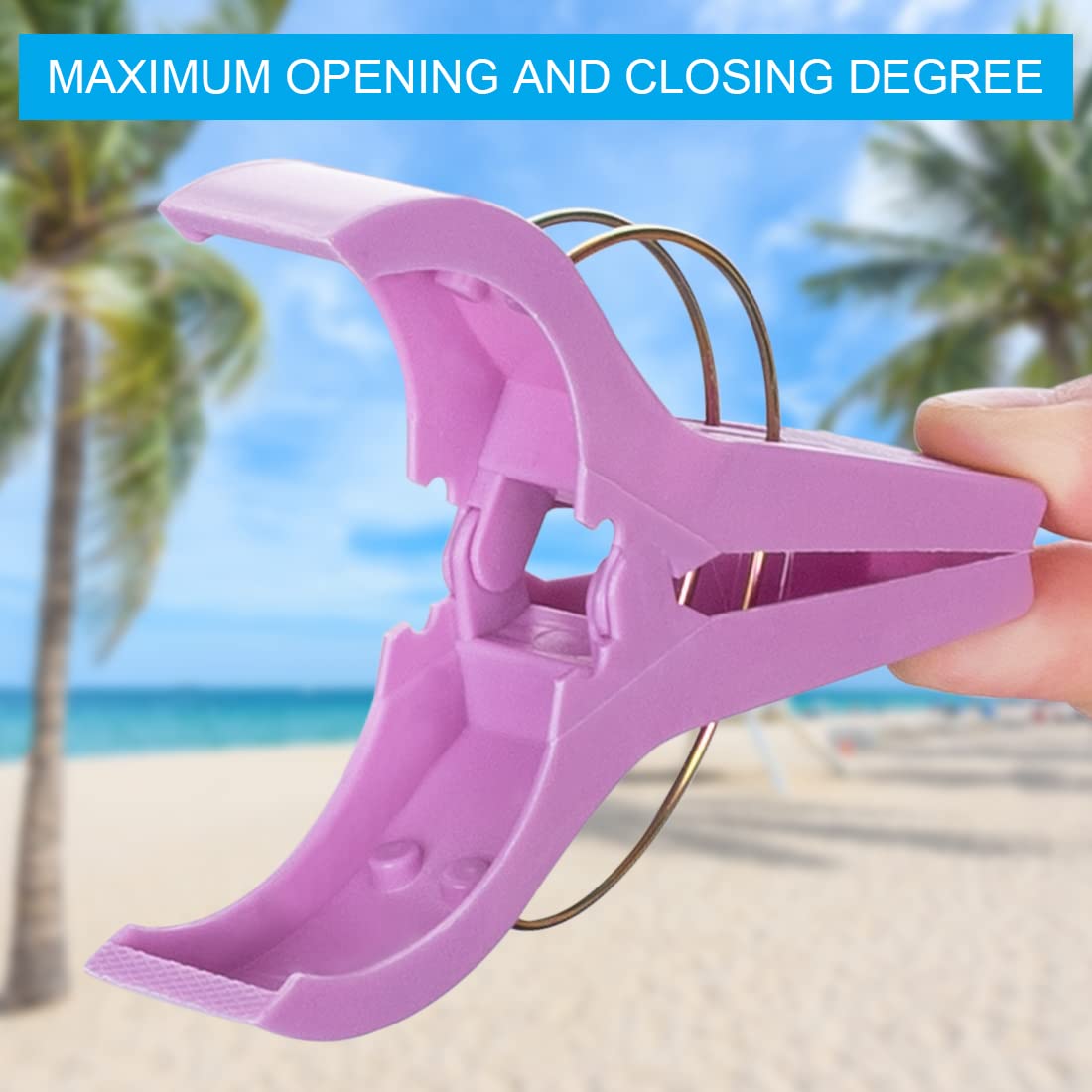 8 Pack Beach Towel Clips - Heavy Duty Plastic Chair Clips, Towel Holder & Clothes Pins for Pool, Lounge & Vacation - Secure Hanging Clamps for Beach, Gym & Outdoor Activities