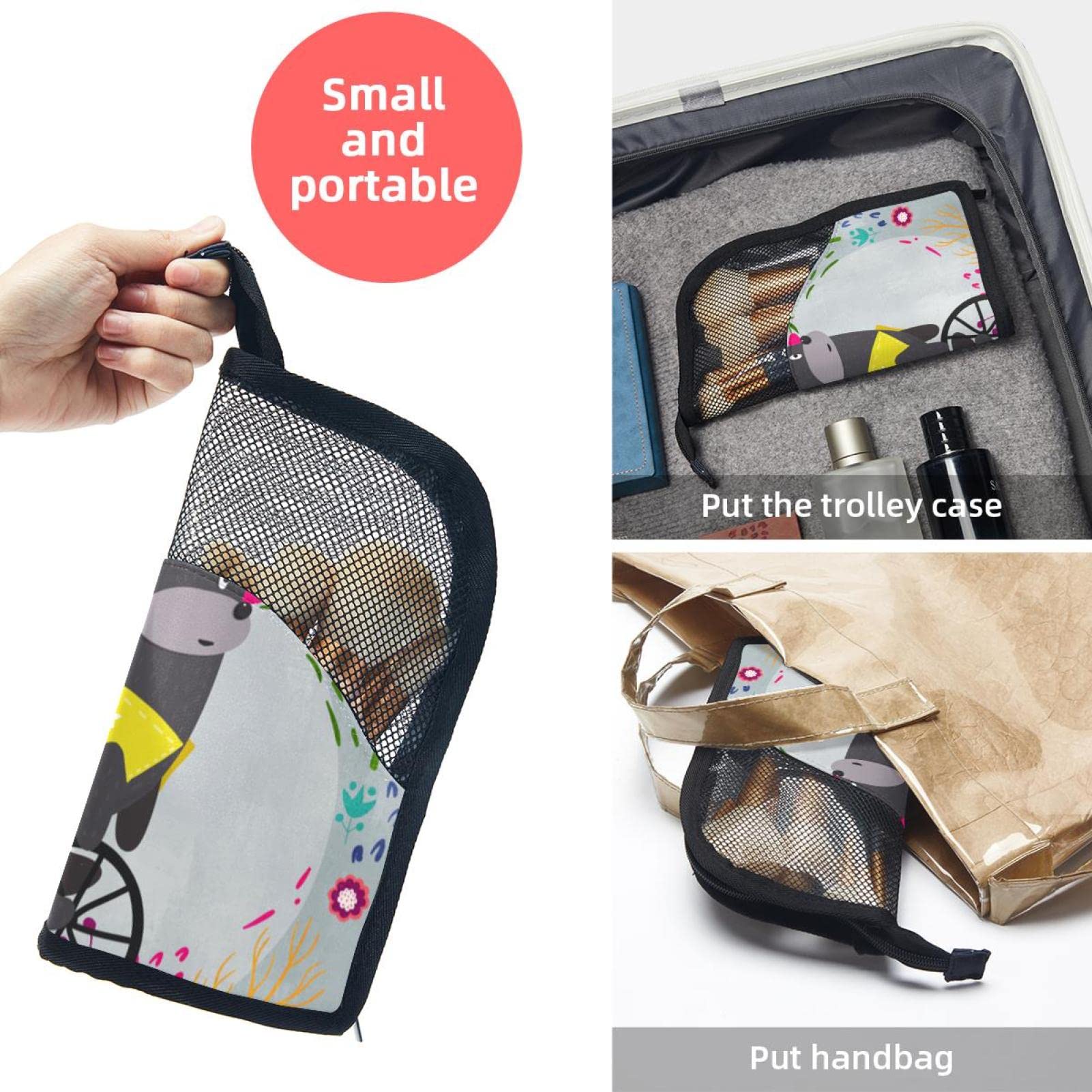 12-Piece Makeup Brush Organizer Bag with Funny Circus Flower Bear Design - Portable Travel Cosmetic Brush Holder Case for Makeup Artists & Beauty Enthusiasts - Perfect for Home, Travel & Professional Use