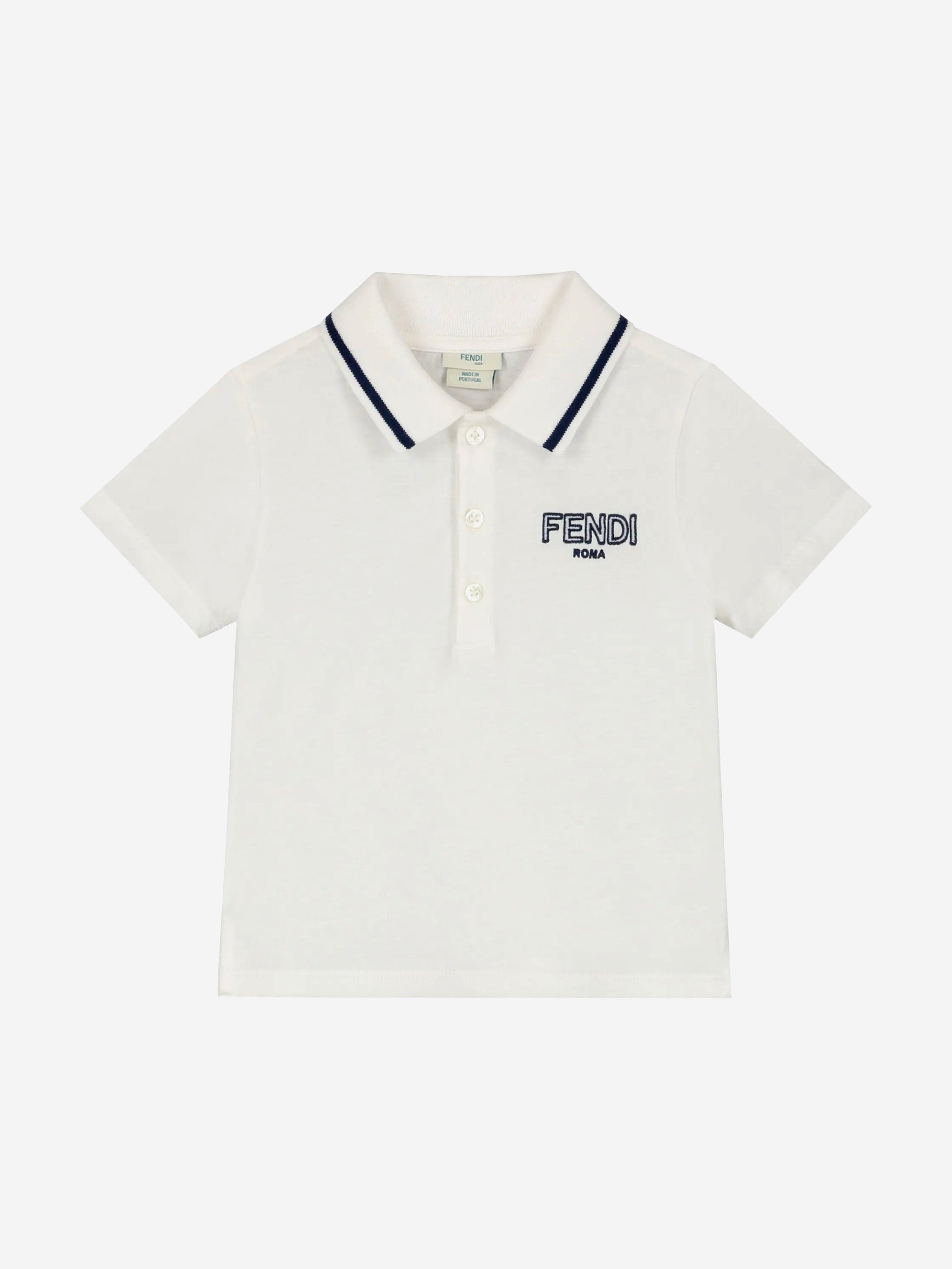 Baby Boys Logo Polo Shirt - White Cotton Short Sleeve Top for Toddlers | Perfect for Playdates, Parties & Family Photos
