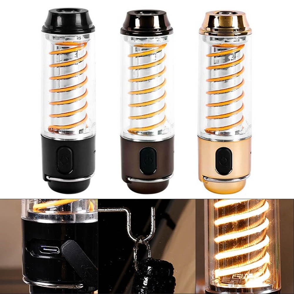 Waterproof Rechargeable Camping Flashlight - Copper Lighthouse Light for Outdoor Adventures, Hiking, and Emergency Use