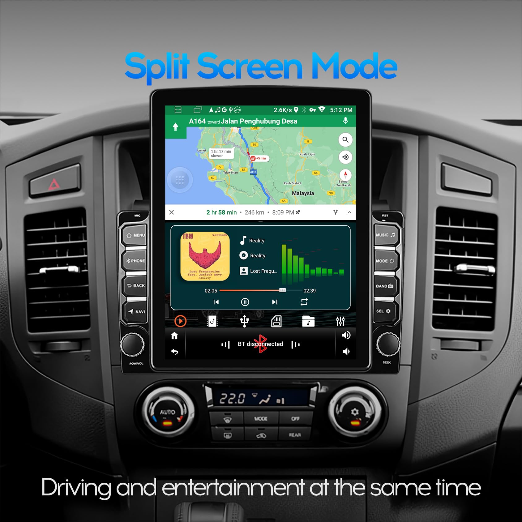 9.7 Inch 2+32GB IPS Vertical Screen Android Car Stereo with CarPlay & Android Auto - Double Din Bluetooth GPS Navigation, WiFi, MirrorLink, Split Screen & PIP | Perfect for Toyota, Honda, Ford & More | Upgrade Your In-Car Entertainment System
