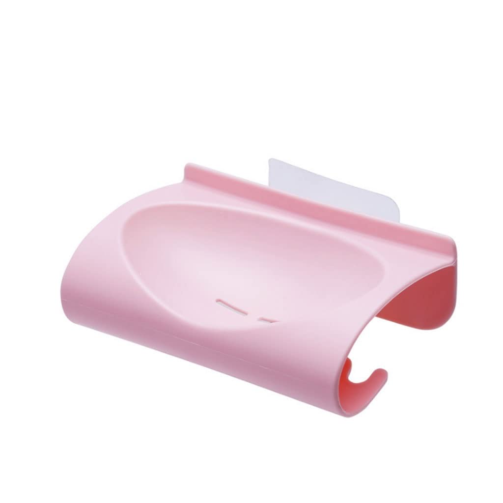 XJJZS Bathroom & Kitchen Storage Rack - Punch-Free Soap Holder, Drain Shelf Organizer for Bathroom Counter & Kitchen Sink (Pink) - Perfect for Small Space Organization, Shower Caddy & Countertop Storage