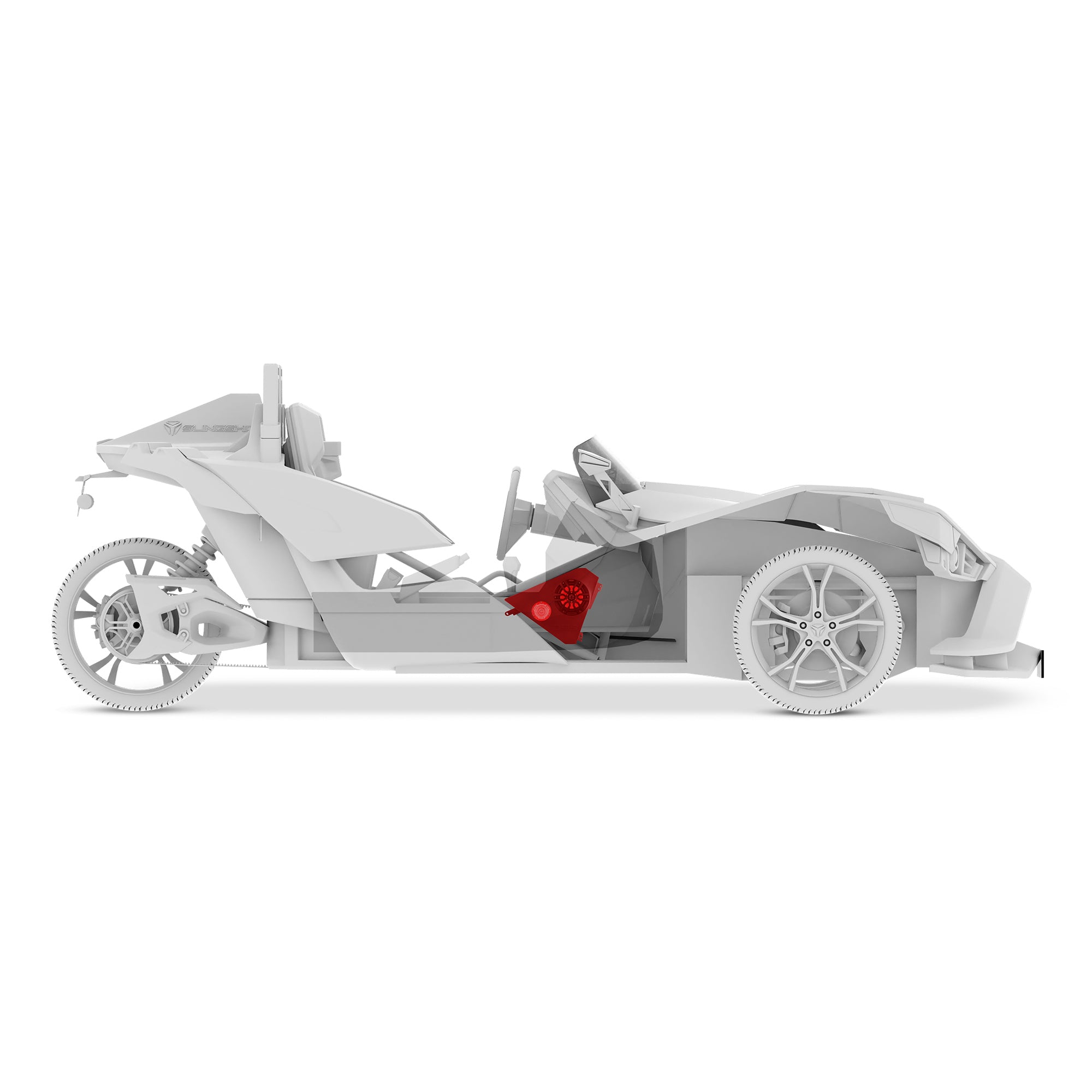 Polaris Slingshot Front Kick Panel 2 X 6.5 Empty Enclosure | Compatible with 2015-Current Models | Perfect for Custom Audio Installations & Vehicle Upgrades