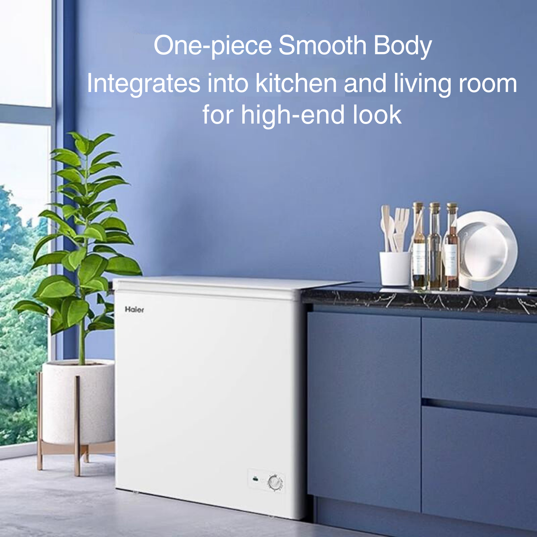 Haier Single Temperature Frost Reduction Chest Freezer - Compact Deep Freezer for Home, Garage & Basement - Energy Efficient Upright Freezer for Meat, Seafood & Frozen Food Storage