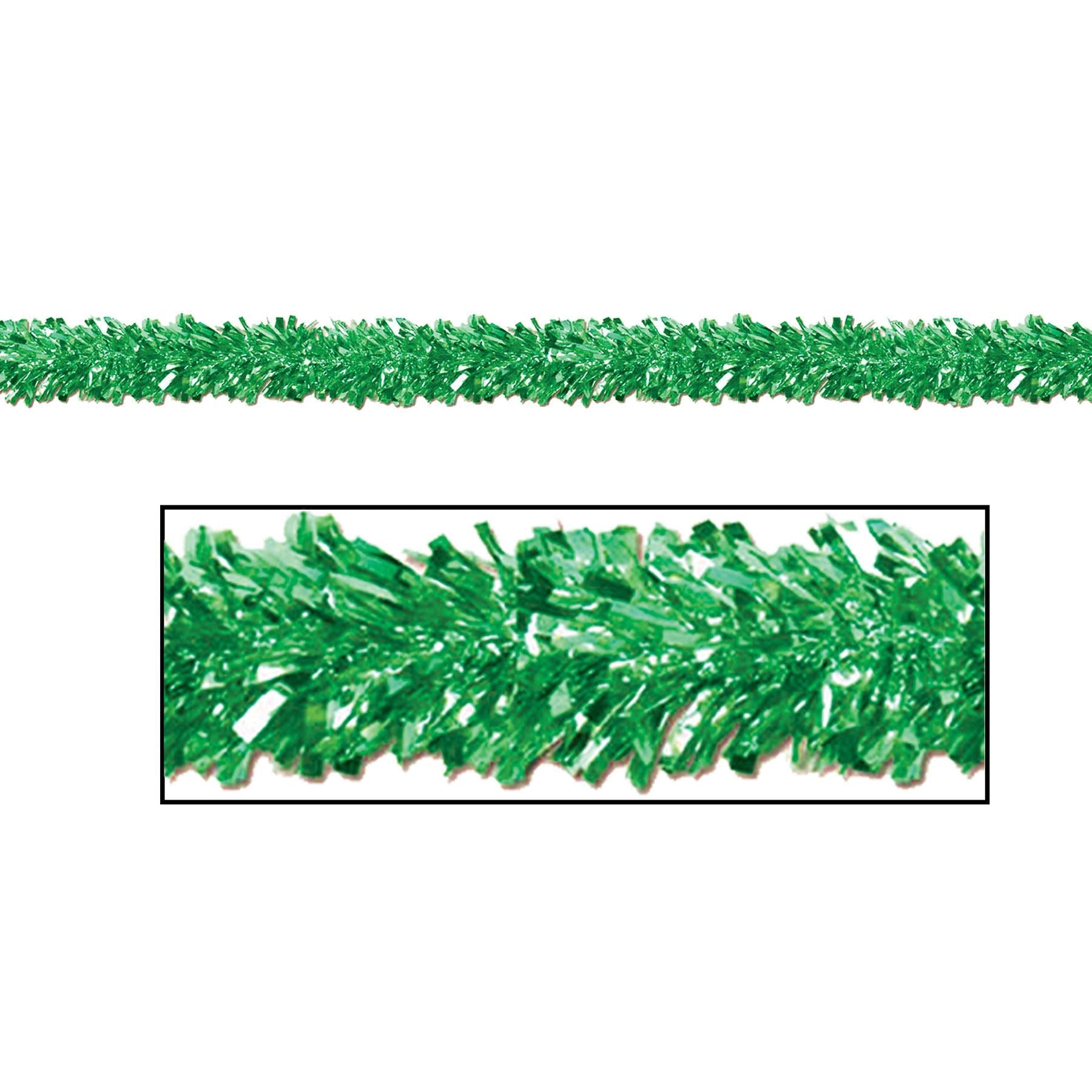 12 Pack Beistle 6-Ply Metallic Green Party Garland - Premium Holiday Decorations for Christmas, New Year, Birthday & Wedding Celebrations