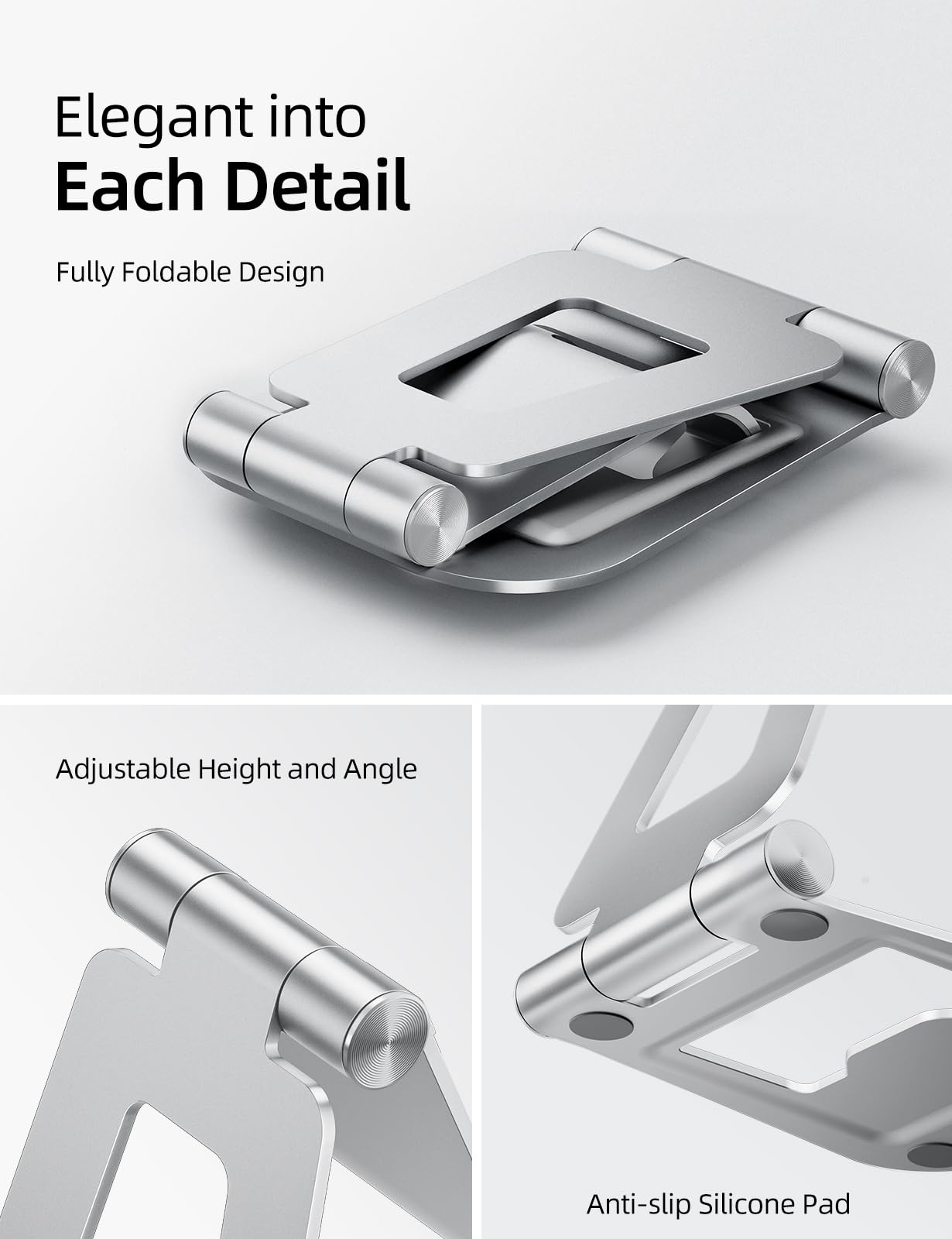 Nulaxy A5 Adjustable Foldable Tablet Stand Holder for iPad Pro 11/12.9, iPad Air 4/Mini, iPhone, Kindle, Nintendo Switch & 4-11