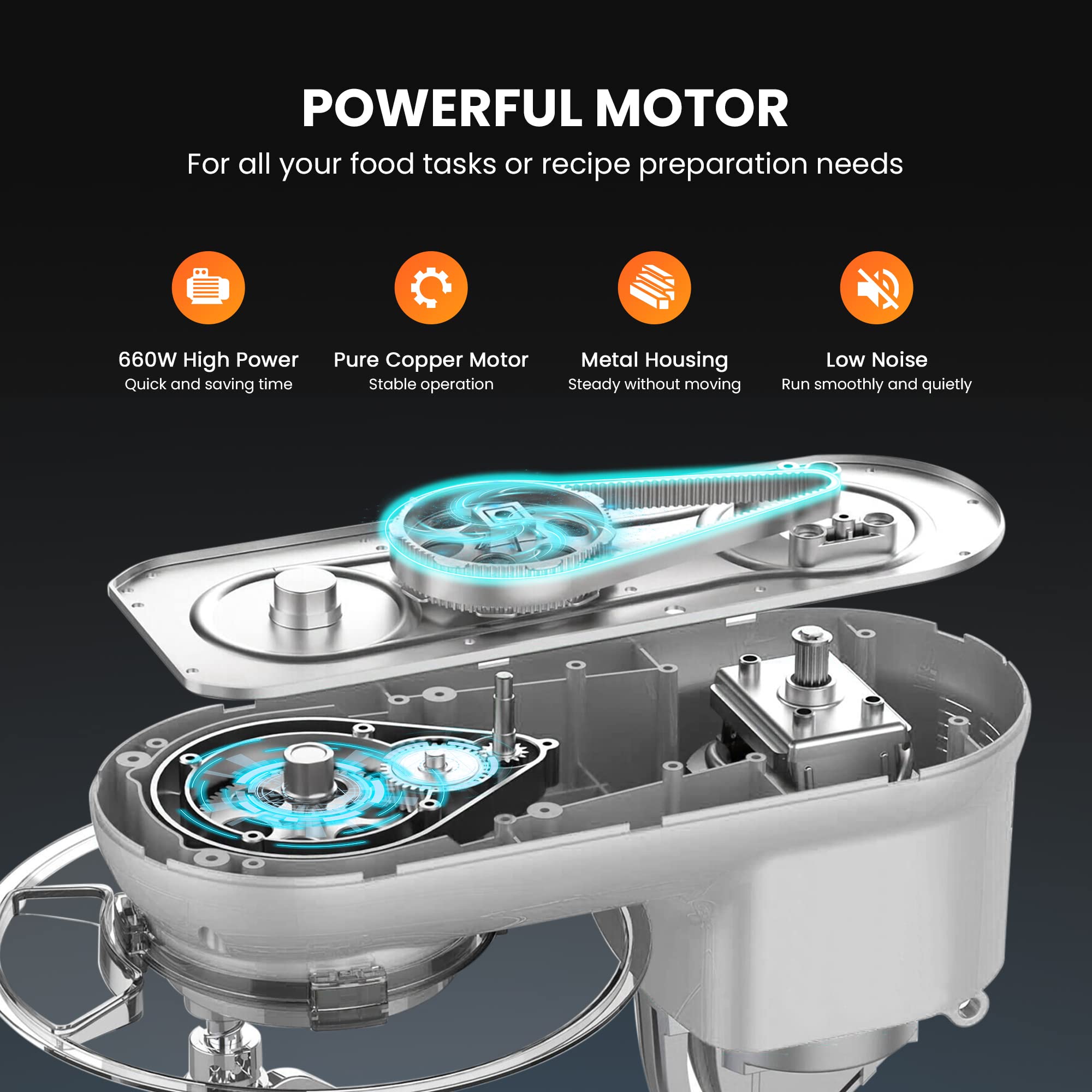 VIVOHOME 660W 10-Speed 6 Quart Tilt-Head Stand Mixer - Includes Beater, Dough Hook, Wire Whip & Egg Separator - Silver - Perfect for Baking Cakes, Cookies, Bread & More in Your Kitchen