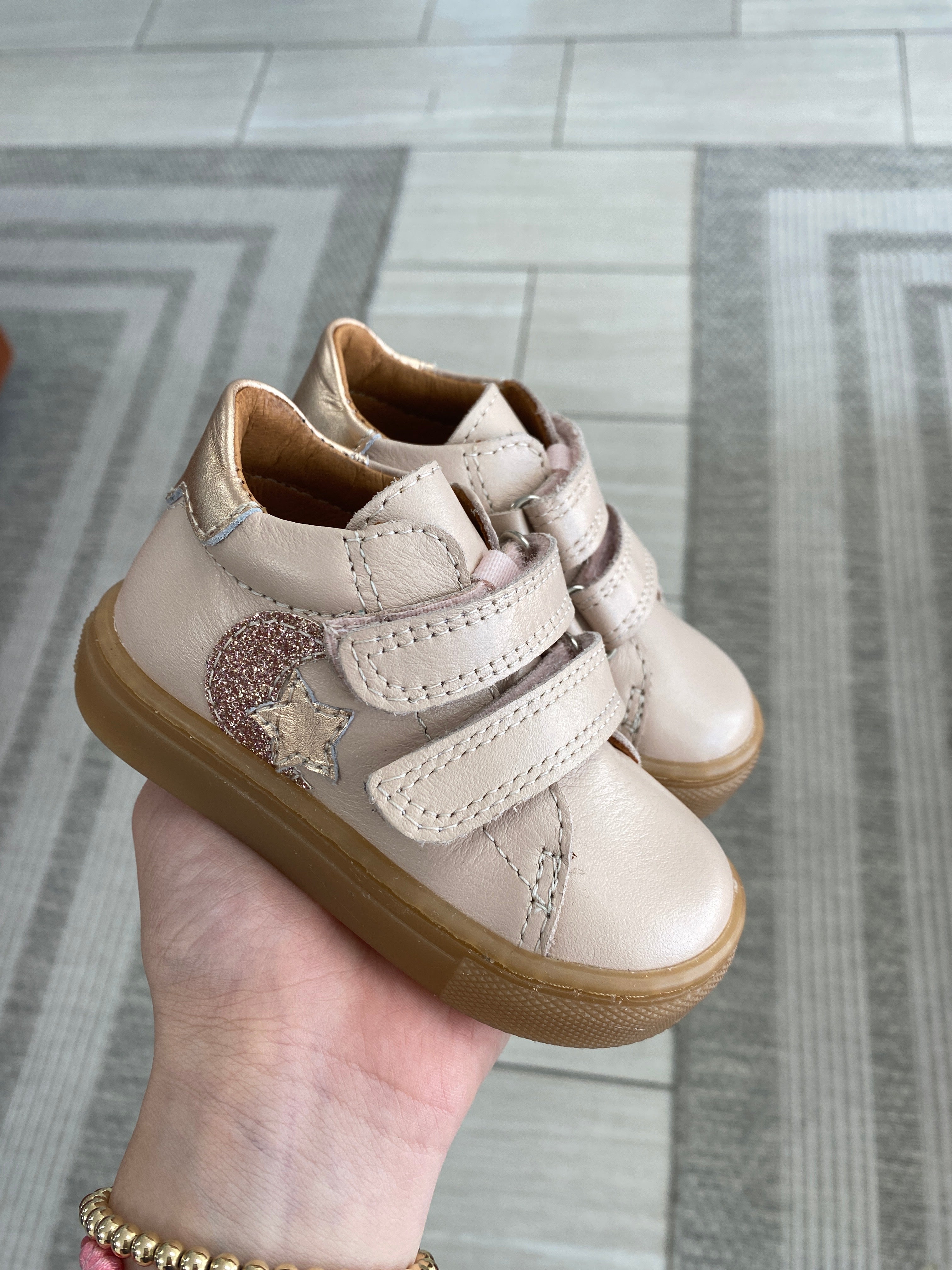 Atlanta Moccasin Pink Star Baby Sneakers - Soft & Comfortable First Walkers for Toddlers - Perfect for Outdoor Play, Daily Walks & Special Occasions
