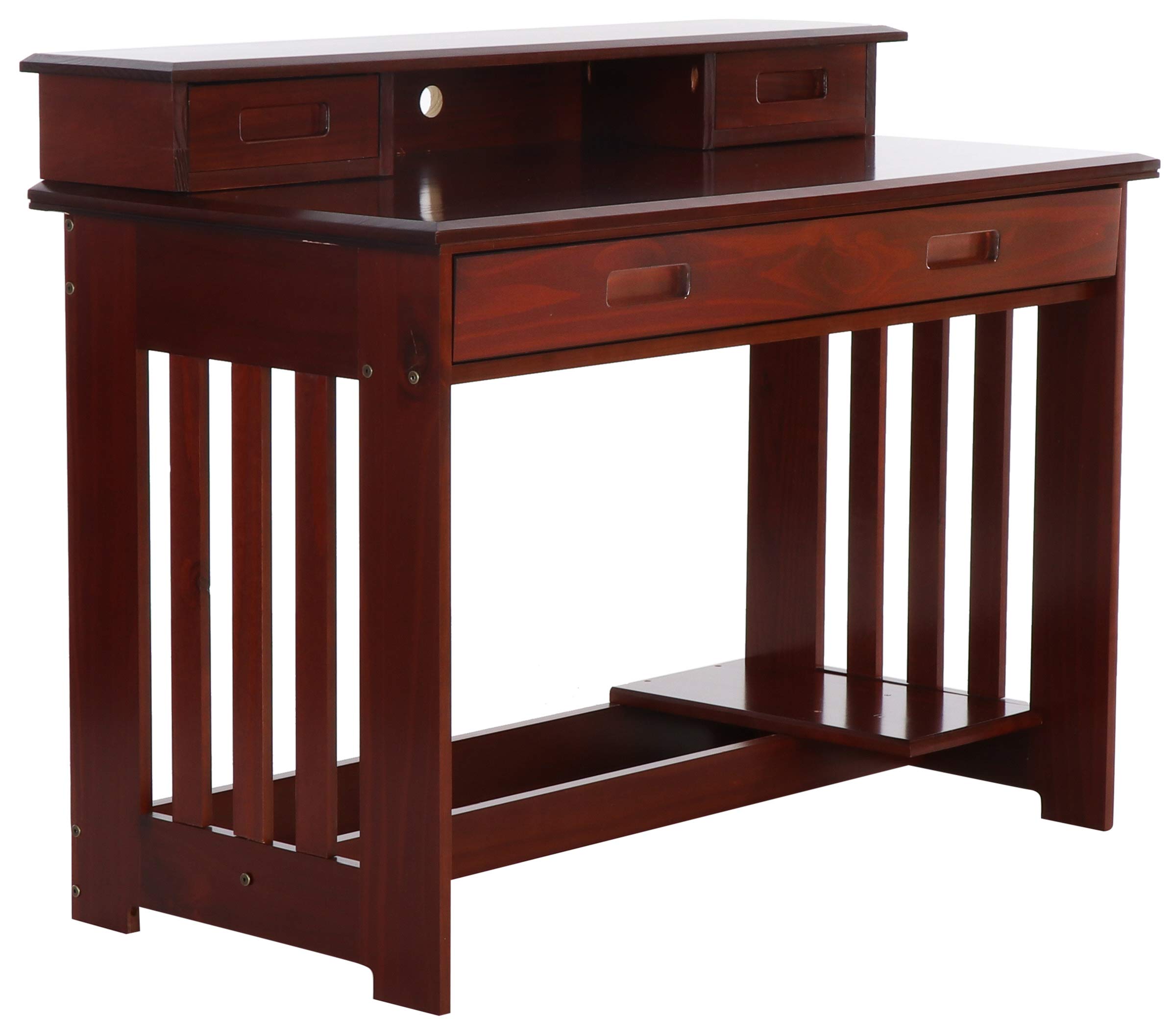 Discovery World Furniture Merlot Wood Desk with Hutch and Chair Set - Perfect for Home Office, Study Room & Workspace