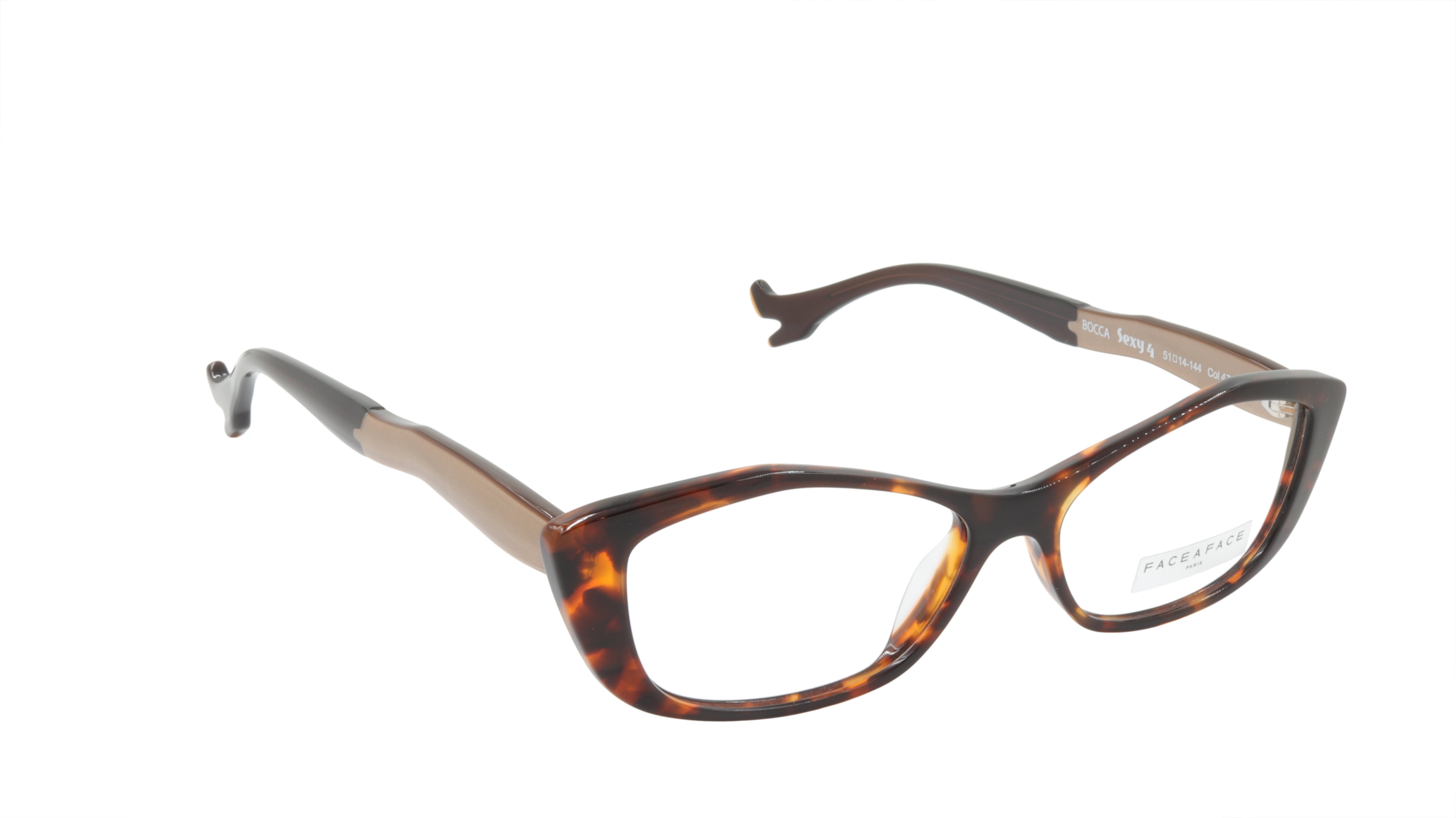 Face A Face BOCCA SEXY Eyeglasses Frame - 4 Color Options (476 Acetate Tortoise Beige Brown) - Perfect for Office, Reading & Fashion Accessories