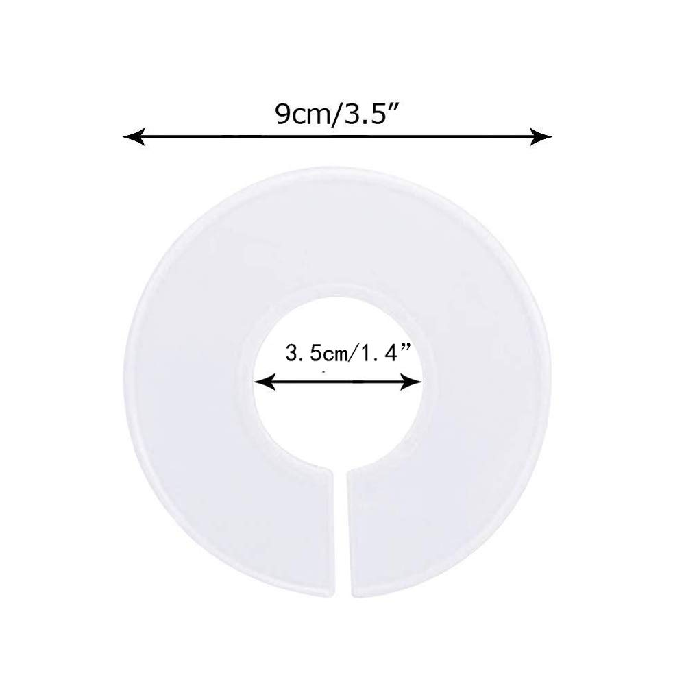 15-Pack Blank Round Closet Dividers & Hangers - White Plastic Clothing Rack Size Organizers for Baby Clothes, Retail Stores & Home Wardrobe Organization - Perfect for Nursery, Boutique & Closet Storage Solutions