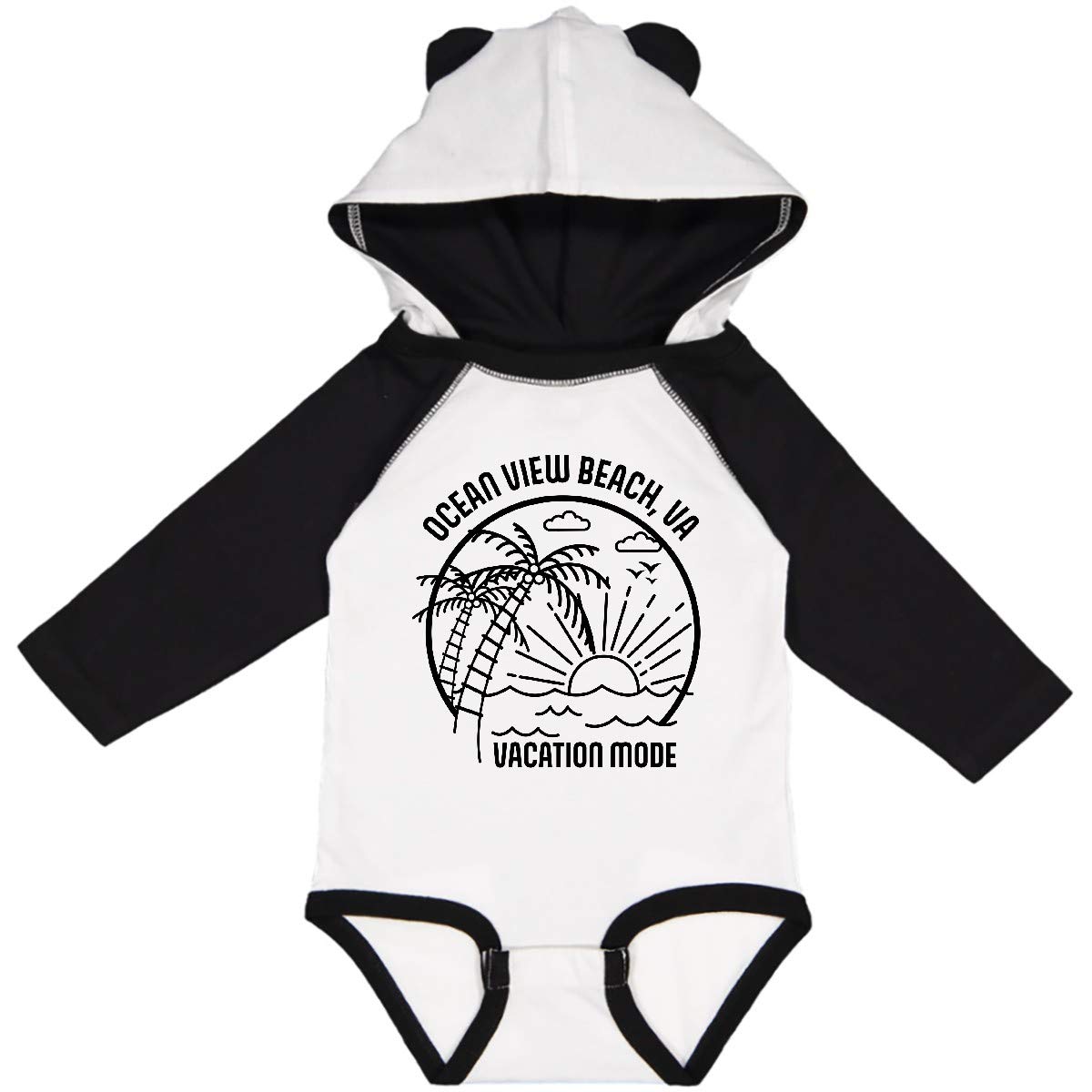Inktastic Summer Vacation Mode Ocean View Beach Virginia Long Sleeve Creeper - Perfect for Beach Trips, Vacations, and Casual Outings