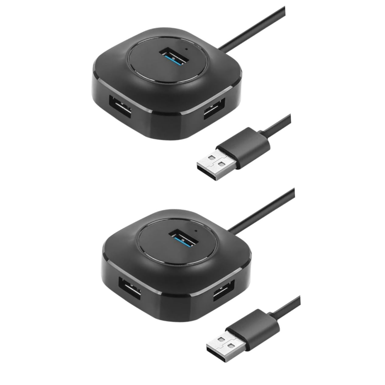 UKCOCO 2-Pack USB Hub with 4 Ports - USB A Splitter, Extender & Multi Charger Adapter for Laptop, PC, Mac - Perfect for Home Office, Gaming & Charging Multiple Devices
