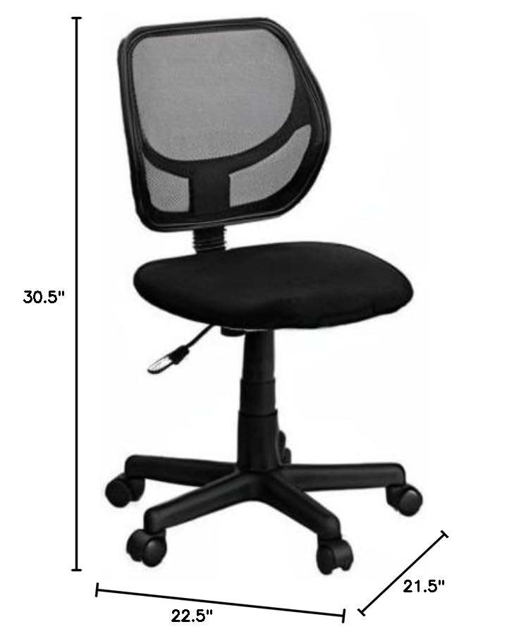 Ergonomic UrbanPro Mid-Back Black Mesh Office Chair with Lumbar Support - Perfect for Home Office, Gaming & Computer Workstations