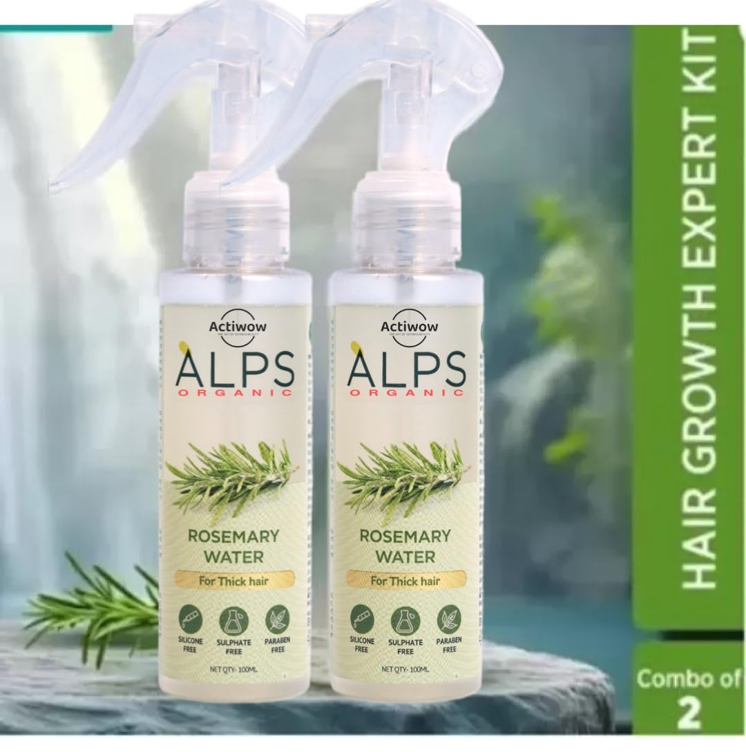 Organic Rosemary Water Spray 200ml for Hair Growth & Scalp Care - Natural Hair Treatment for Thicker, Healthier Hair (Pack of 2) | Perfect for Daily Hair Routine, Post-Workout Refresh & Travel Essentials