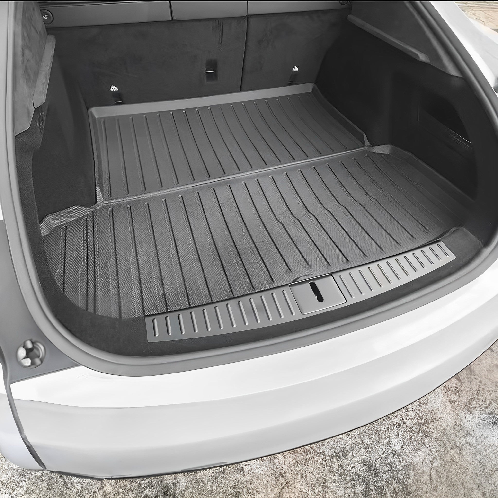 Premium Front & Rear Trunk Mats for Tesla Model S 2021+ | All-Weather Protection | Custom Fit Floor Liners | Perfect for Road Trips & Daily Commutes