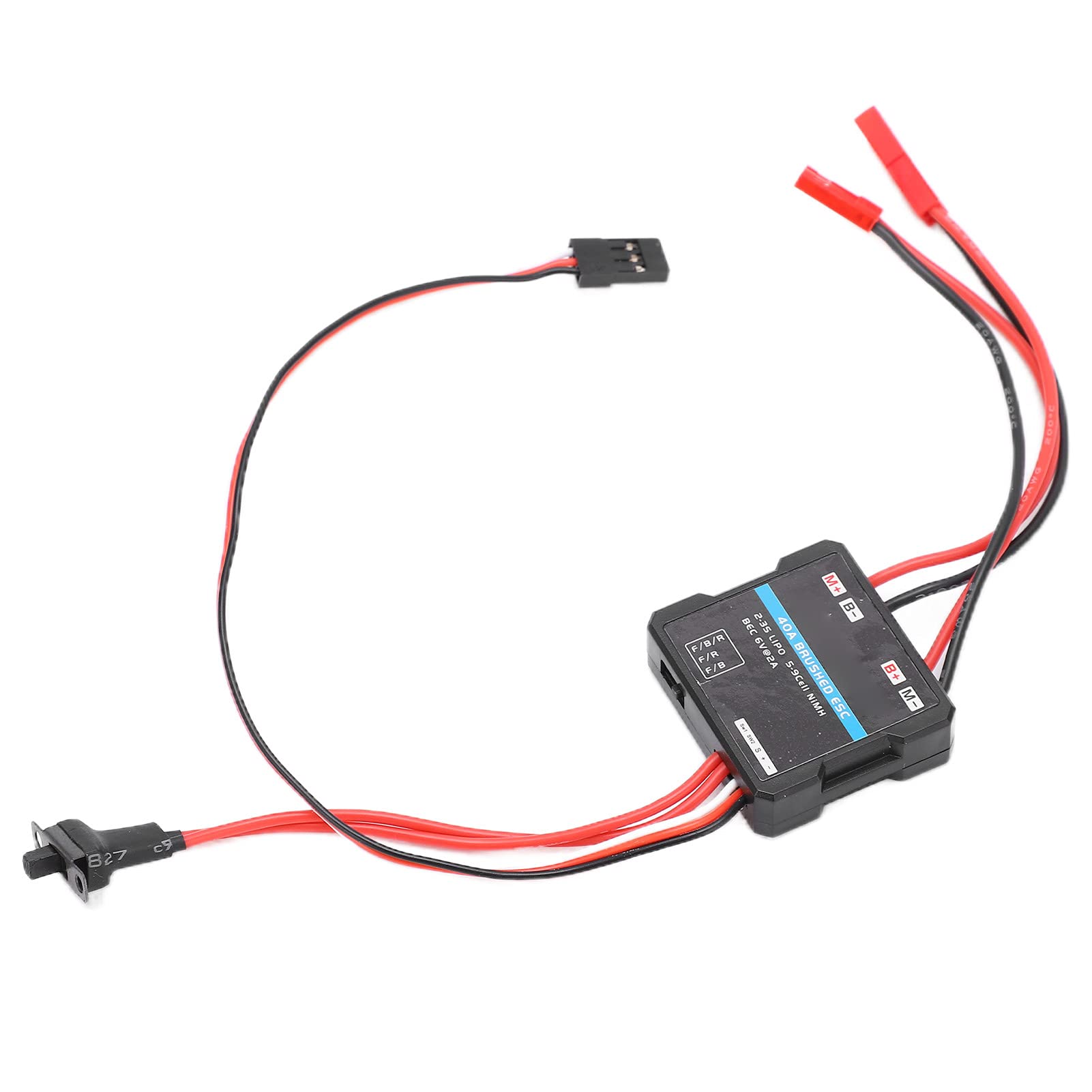 VGEBY 40A Waterproof Brushed ESC Electronic Speed Controller for 1/16 1/18 RC Cars - Upgrade Accessories for RC Car Models (Perfect for Off-Road Racing & Crawler Performance)