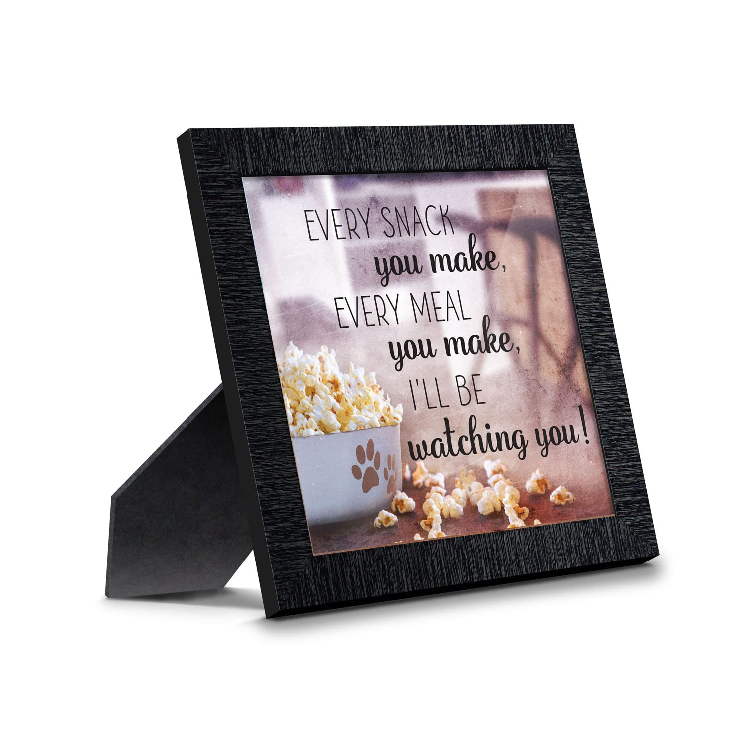 Crossroads Home Décor Dog Picture Frame with Snacks - Paw Print Wall Art for Pet Lovers - Perfect for Living Room, Bedroom, or Office Decor (8730CH)