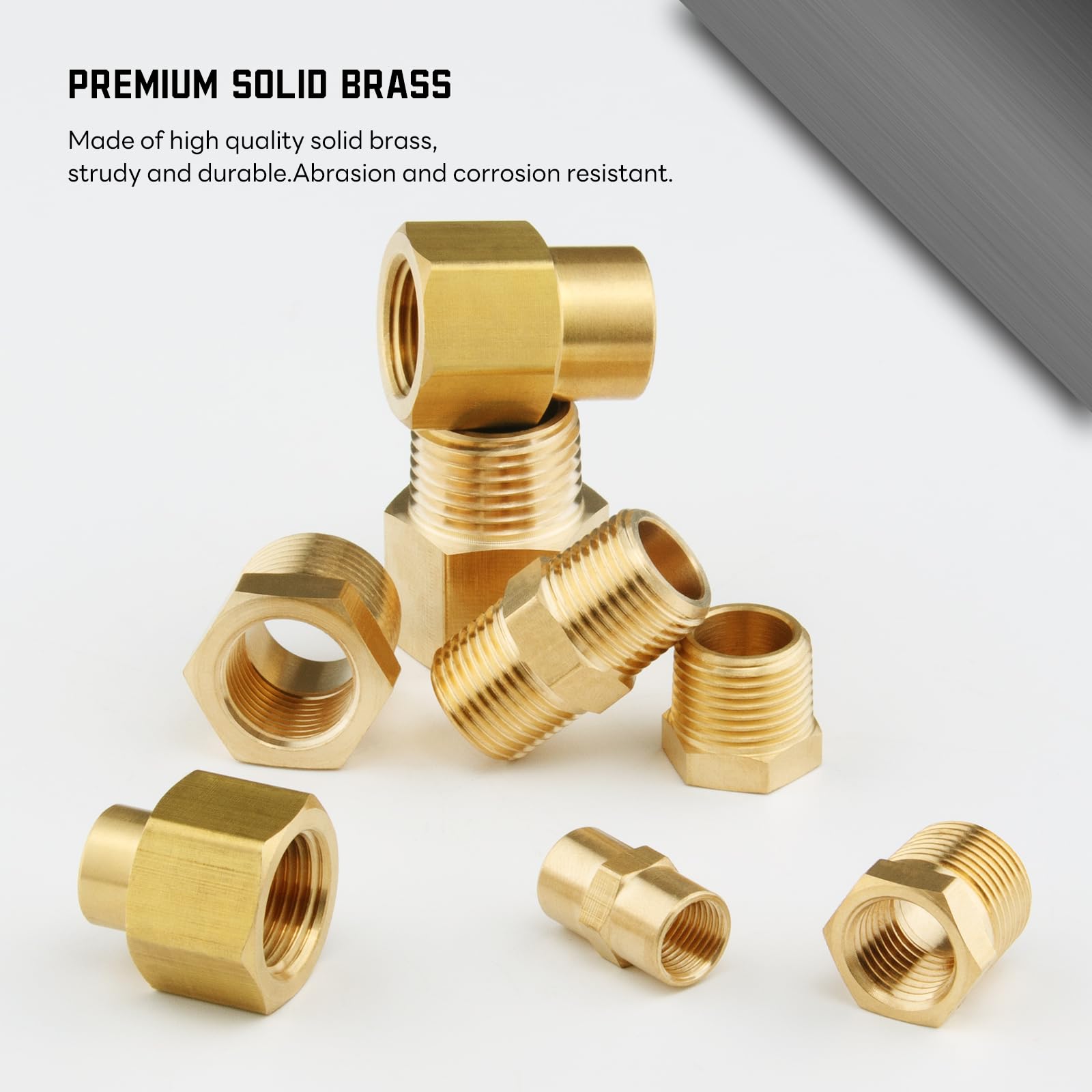 KOOTANS 66pcs Brass Pipe Fittings Assortment Kit - NPT Adapters, Reducer Bushings, Hex Nipples, Reducing Couplings & Plugs for Plumbing, HVAC & DIY Projects
