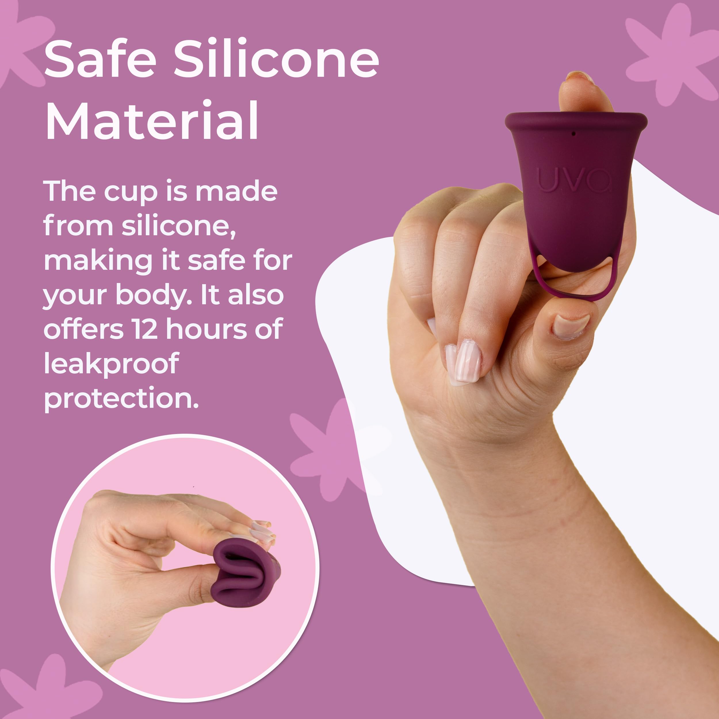 UVA 2 Reusable Menstrual Cup Kit - Size B for Heavy Flow - 10-Year Durable & Leak-Proof Medical Grade Silicone - Large Period Cup with Sterilizer & Travel Pouch - Perfect for Active Women, Travel, Gym & Overnight Protection