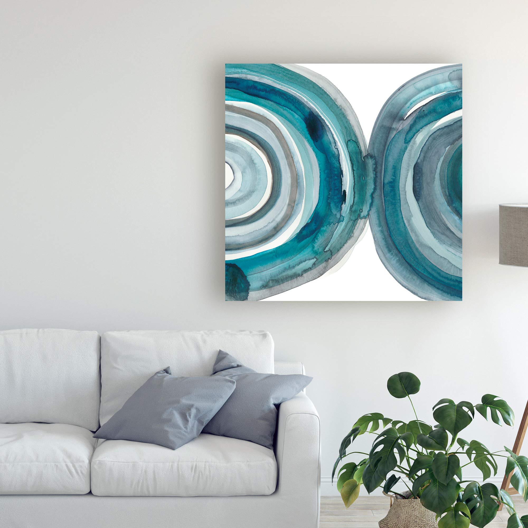 Trademark Fine Art - 18x18 Freshwater Tide VII by Chariklia Zarris - Modern Coastal Wall Art for Living Room, Bedroom & Office Decor
