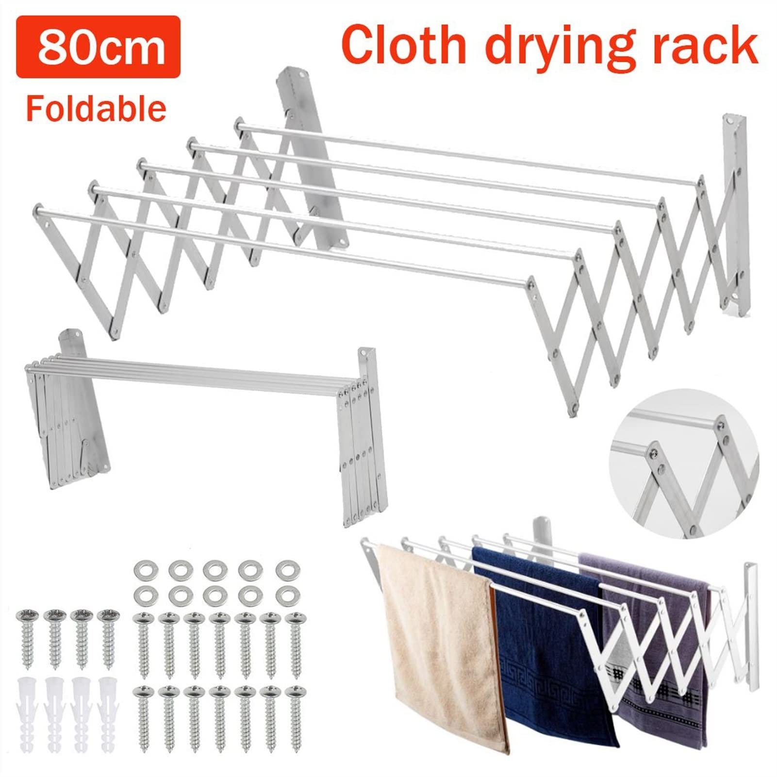 Foldable Aluminum Alloy Clothes Airer & Dryer Rack - Energy Saving, Space Saving, High Capacity Multi-Functional Laundry Hanger for Indoor/Outdoor Drying | Perfect for Apartments, Dorms & Small Spaces