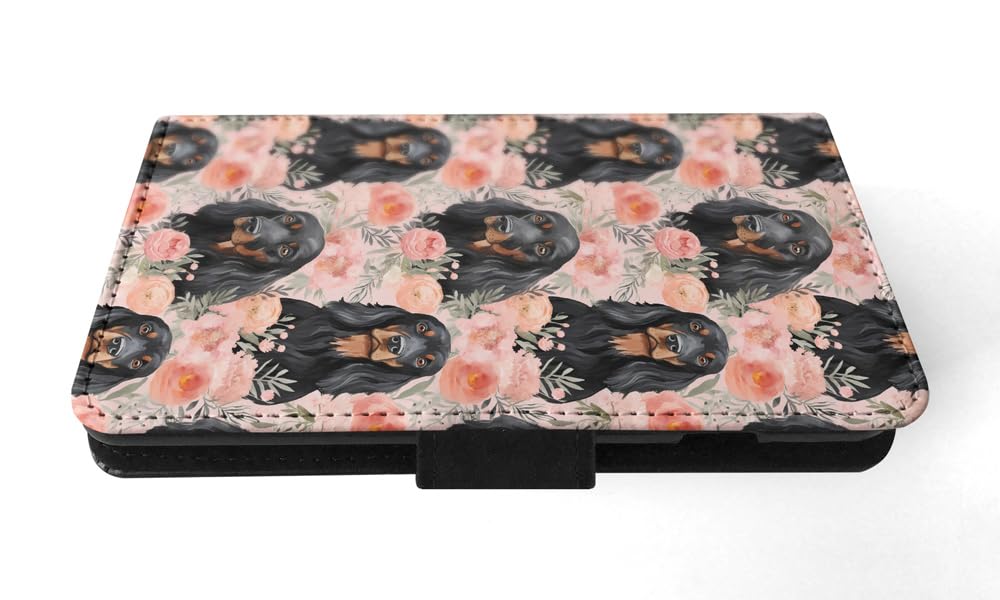 Cute Gordon Setter Puppy Dog Pattern Faux Leather Flip Wallet Phone Case for Apple iPhone 14 Plus - Perfect for Pet Lovers & Everyday Use