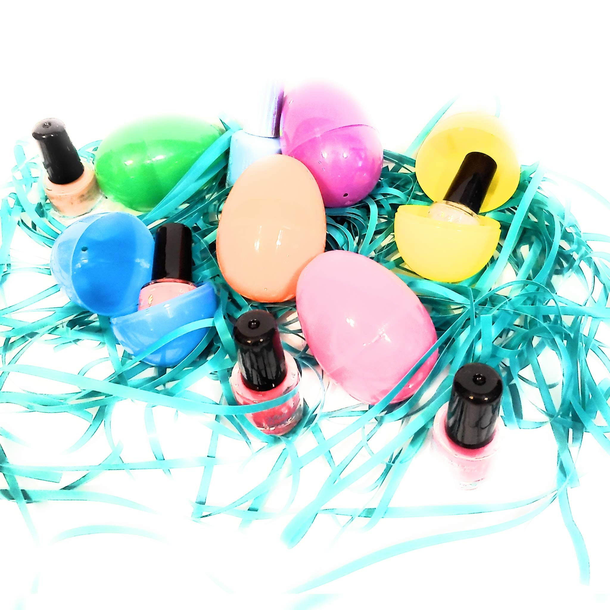 Easter Nail Polish Set for Women & Girls - 6 Large Colorful Eggs with 6 Mini Nail Polishes, Spring Nail Art Gift for Easter Party, DIY Manicure at Home