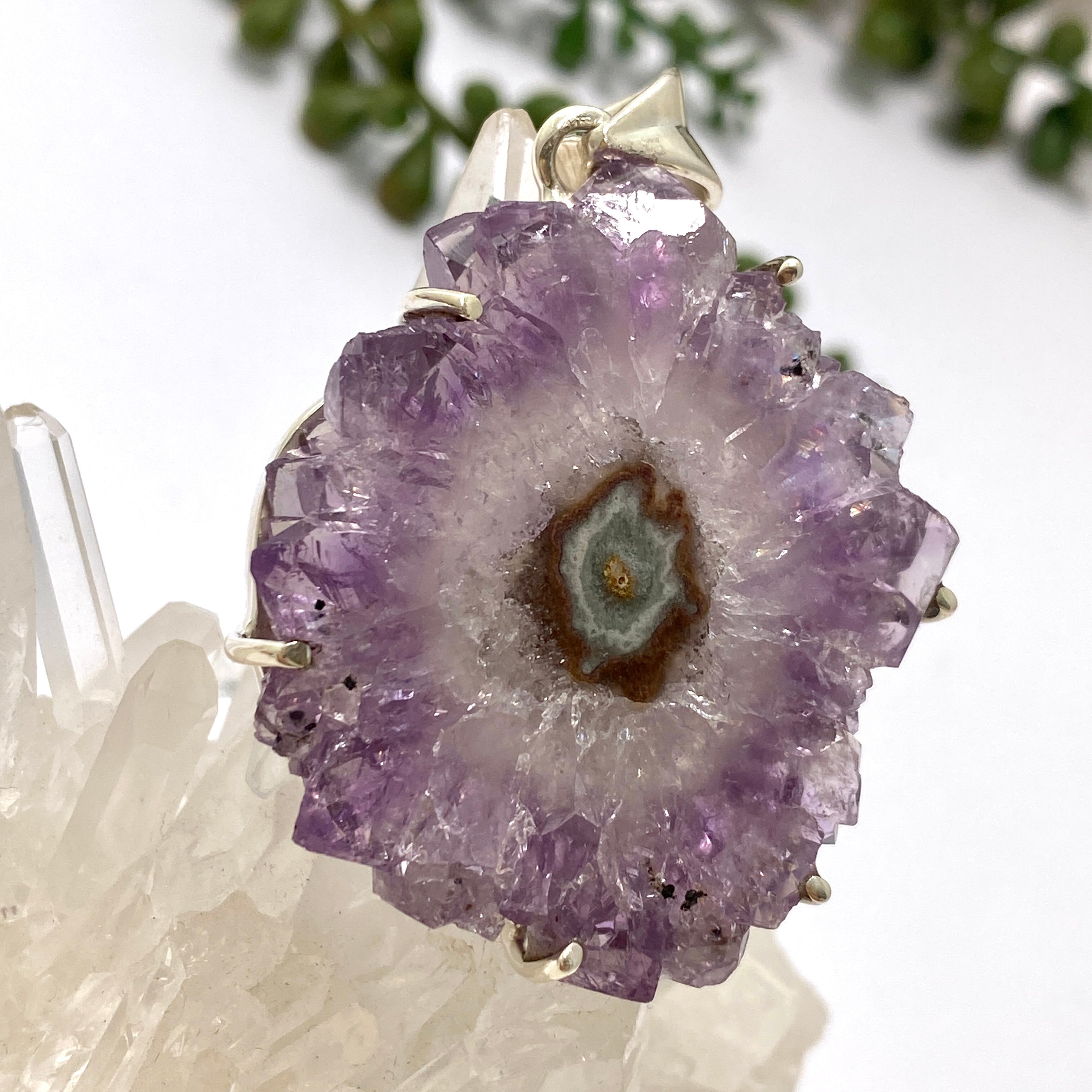 52mm Amethyst Stalactite Pendant Necklace - Natural Crystal Jewelry for Women, Spiritual Healing & Meditation Accessory | Perfect for Yoga, Reiki, and Energy Balancing