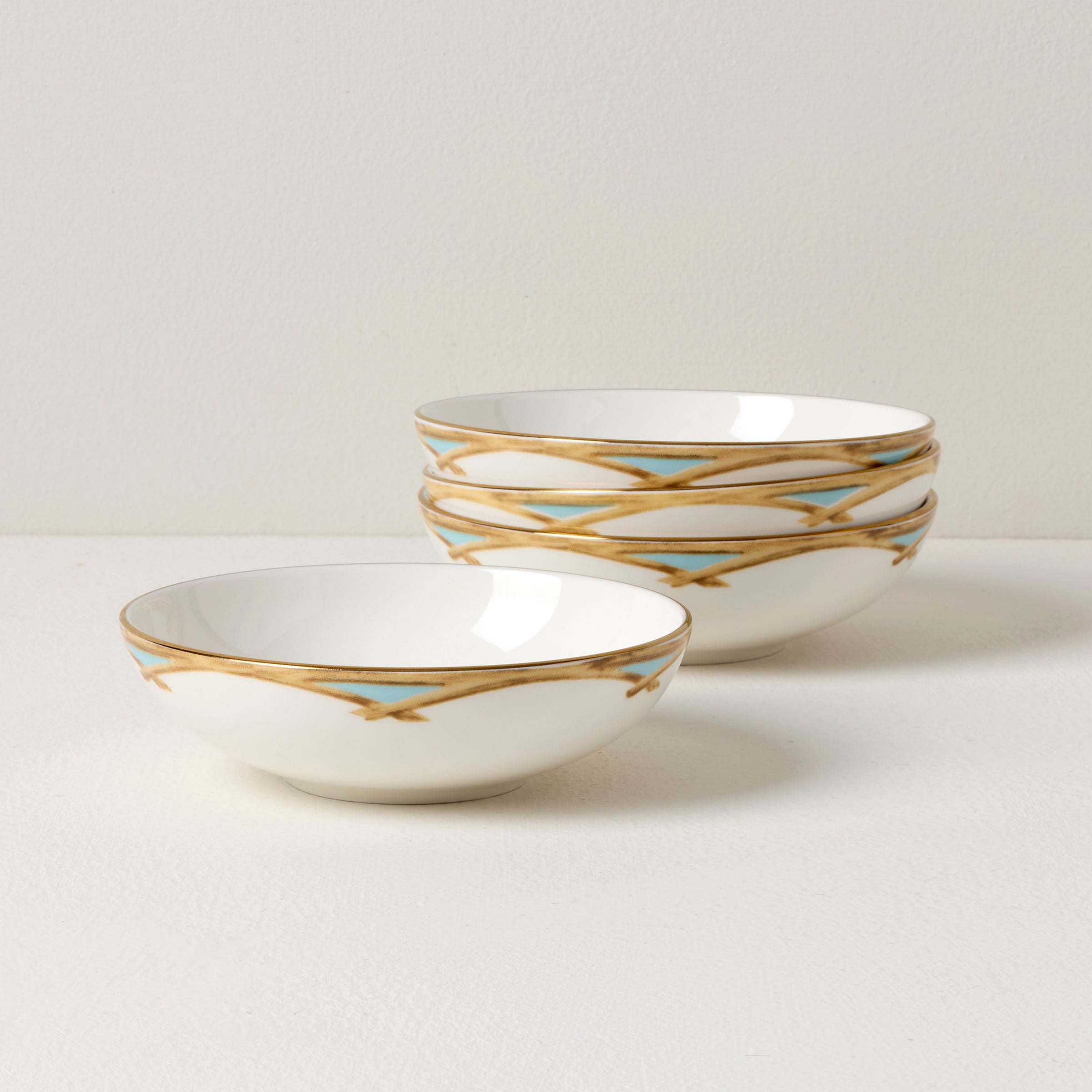 British Colonial Bamboo Fruit Bowls Set of 4 - Elegant Serving Bowls for Fruits, Snacks & Home Decor | Perfect for Dining Table, Kitchen & Farmhouse Style Decor