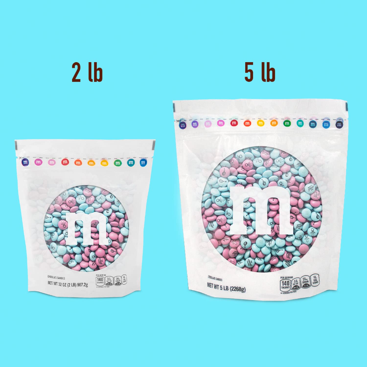 Light Blue & Pink M&M'S Milk Chocolate Candy 5lbs - Gender Reveal Party Supplies for Baby Showers, Newborn Celebrations & Baby Favors - Perfect for Gender Announcements, Maternity Events & Sweet Treats