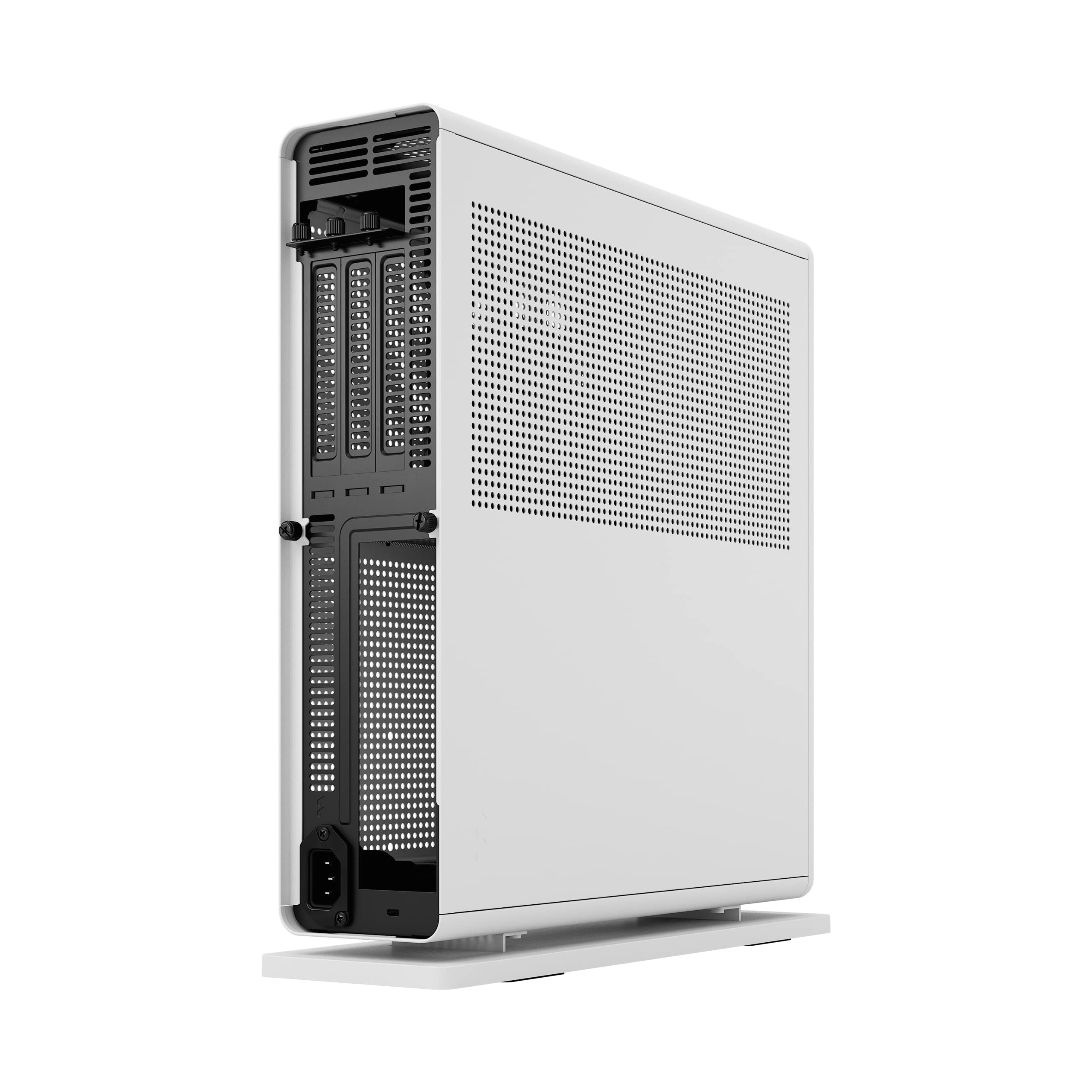 Fractal Design Ridge White ITX PC Case - PCIe 4.0 Riser Card & 2x140mm PWM Fans Included - USB Type-C - Compact Gaming Computer Case for Home Theater & Workstation Setup