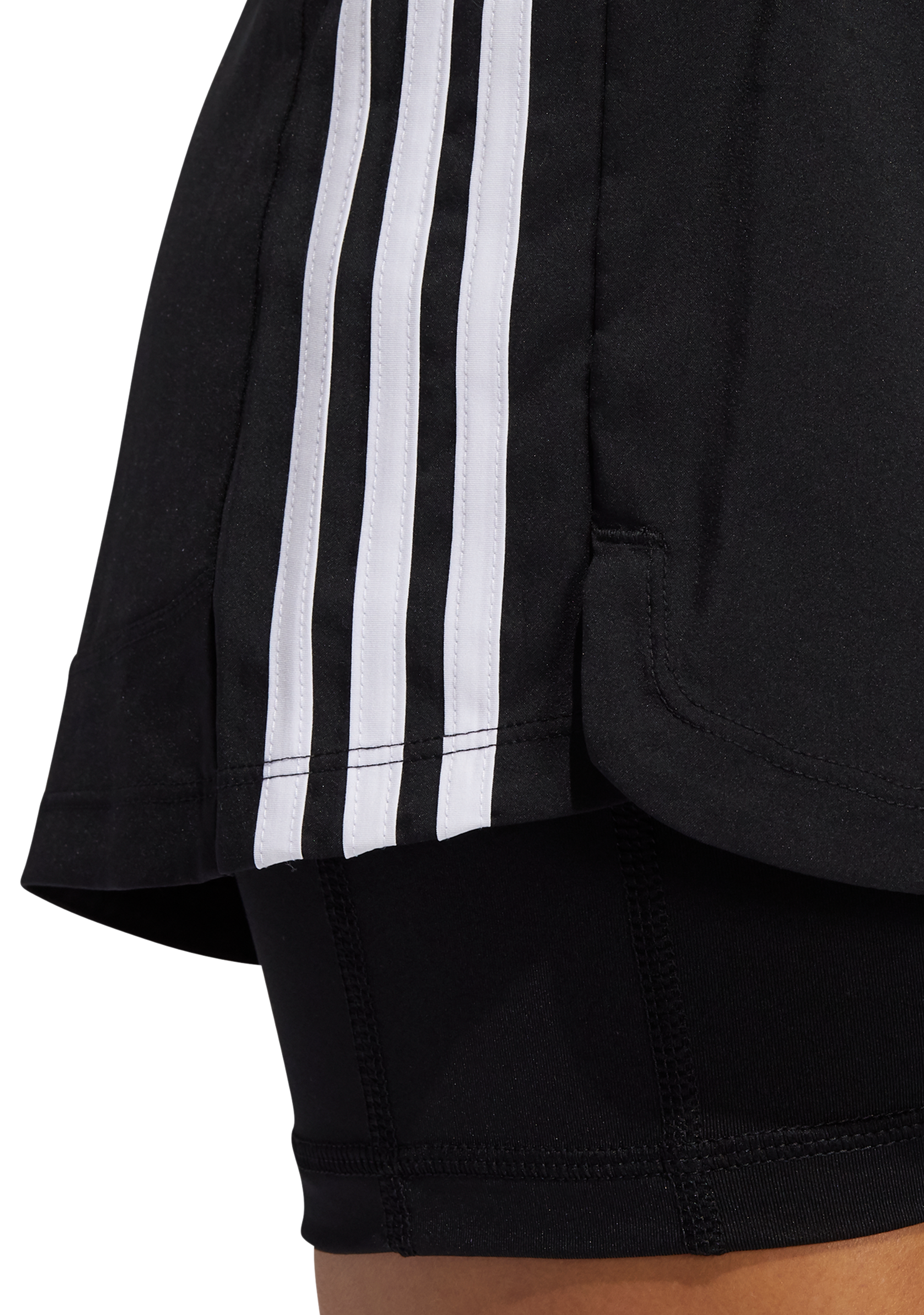 Adidas Women's 3-Stripe Pacer Two-in-One Running Shorts - Quick-Dry Athletic Shorts for Workout & Gym Training