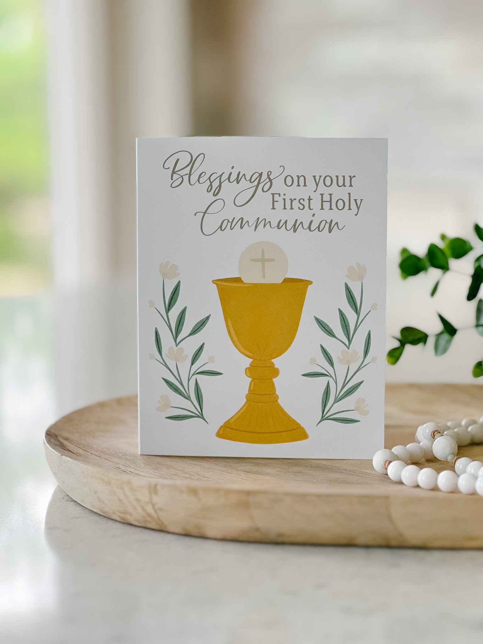 First Holy Communion Greeting Card - Religious Keepsake for Catholic Sacrament - Perfect for Church Celebrations & Family Gifts