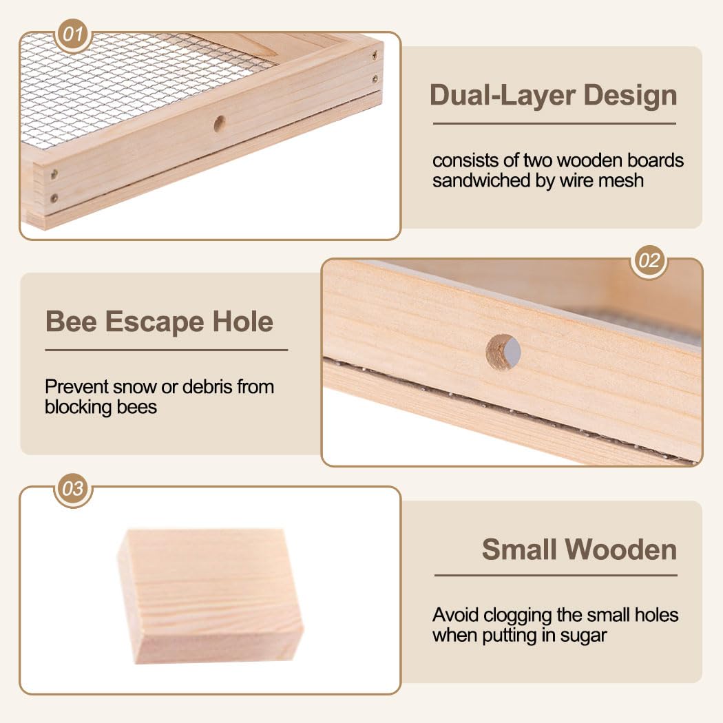 10 Frame Langstroth Beehive Candy Board - Winter Bee Feeder for Honey Bees | Pre-Assembled Beekeeping Supplies for Cold Weather Hive Maintenance | Ideal for Winter Feeding & Insulation