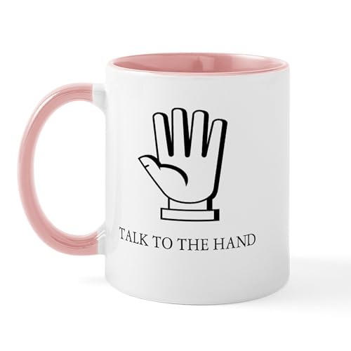White/Pink Inside - Talk To The Hand Mug