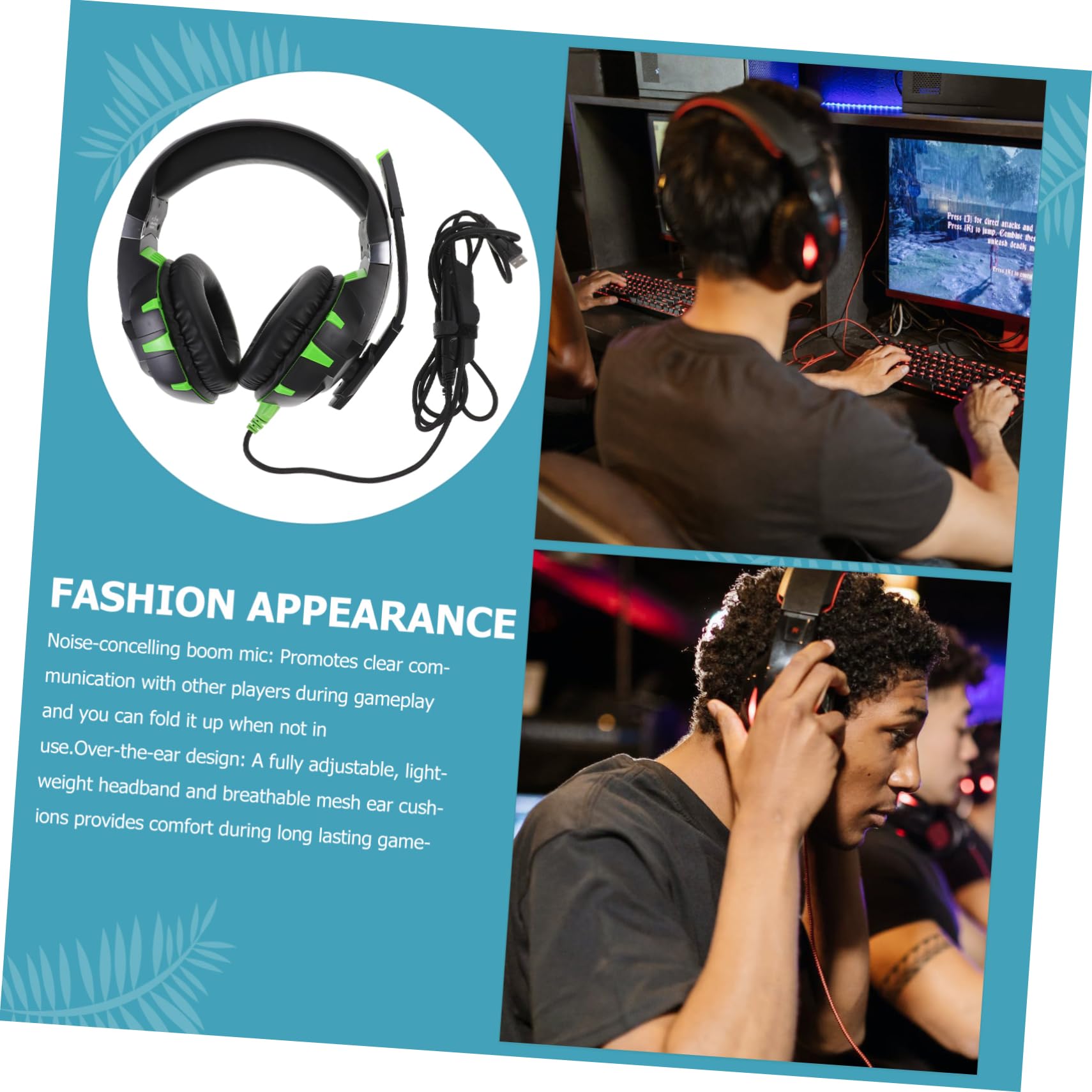 Veemoon Wired Gaming Headphones with Microphone - Noise Cancelling Earbuds for PC, PS4, Xbox, Mobile - Perfect for Gaming, Streaming & Eat Chicken Moments