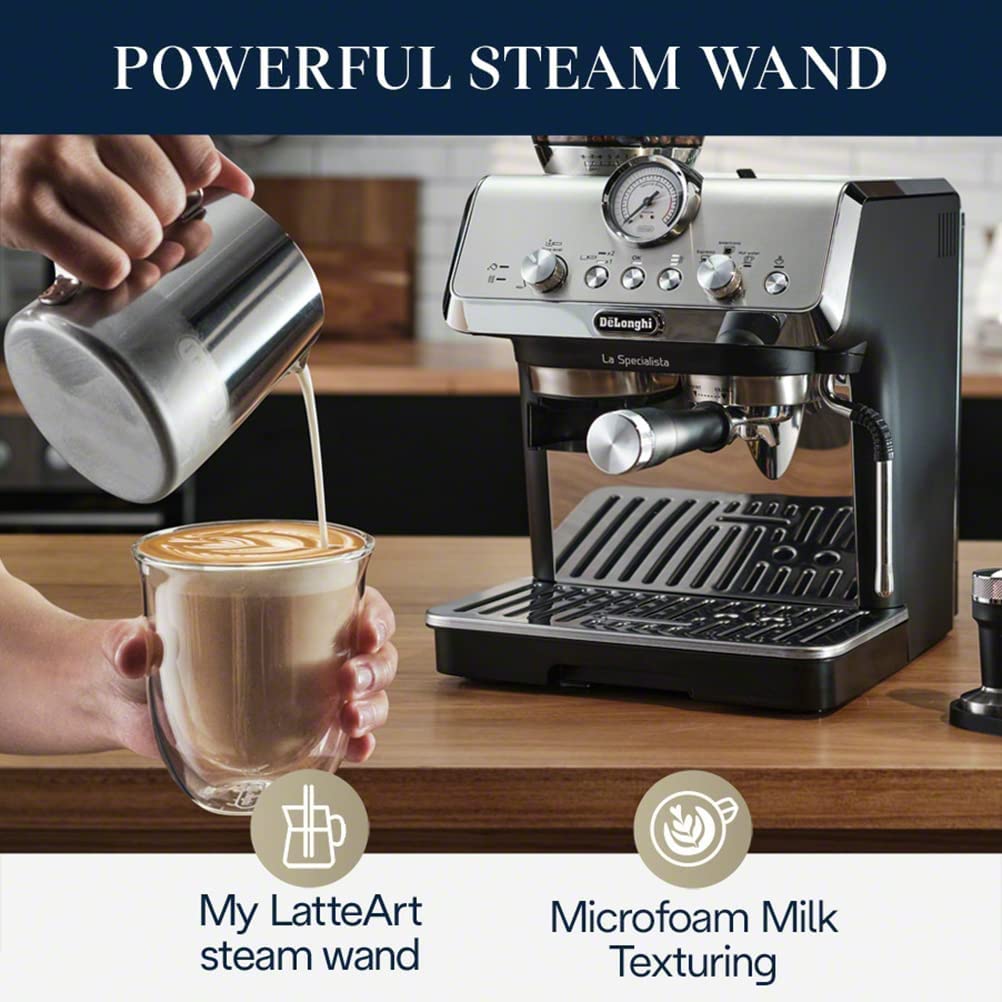 De'Longhi La Specialista Arte Espresso Machine - Premium Semi-Automatic Coffee Maker with Built-in Grinder & Milk Frother for Barista-Quality Coffee at Home | Perfect for Espresso, Latte & Cappuccino Lovers