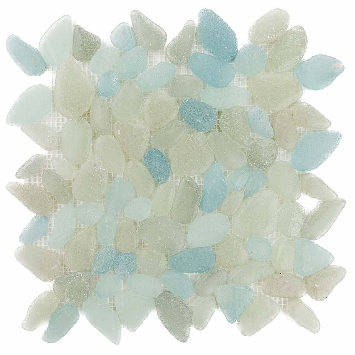 Premium Glass Pebble Mosaic Tiles - Crystal Clear Water Design for Backsplash, Shower Walls & Pool Decor - Natural Stone Look Home Improvement Tiles
