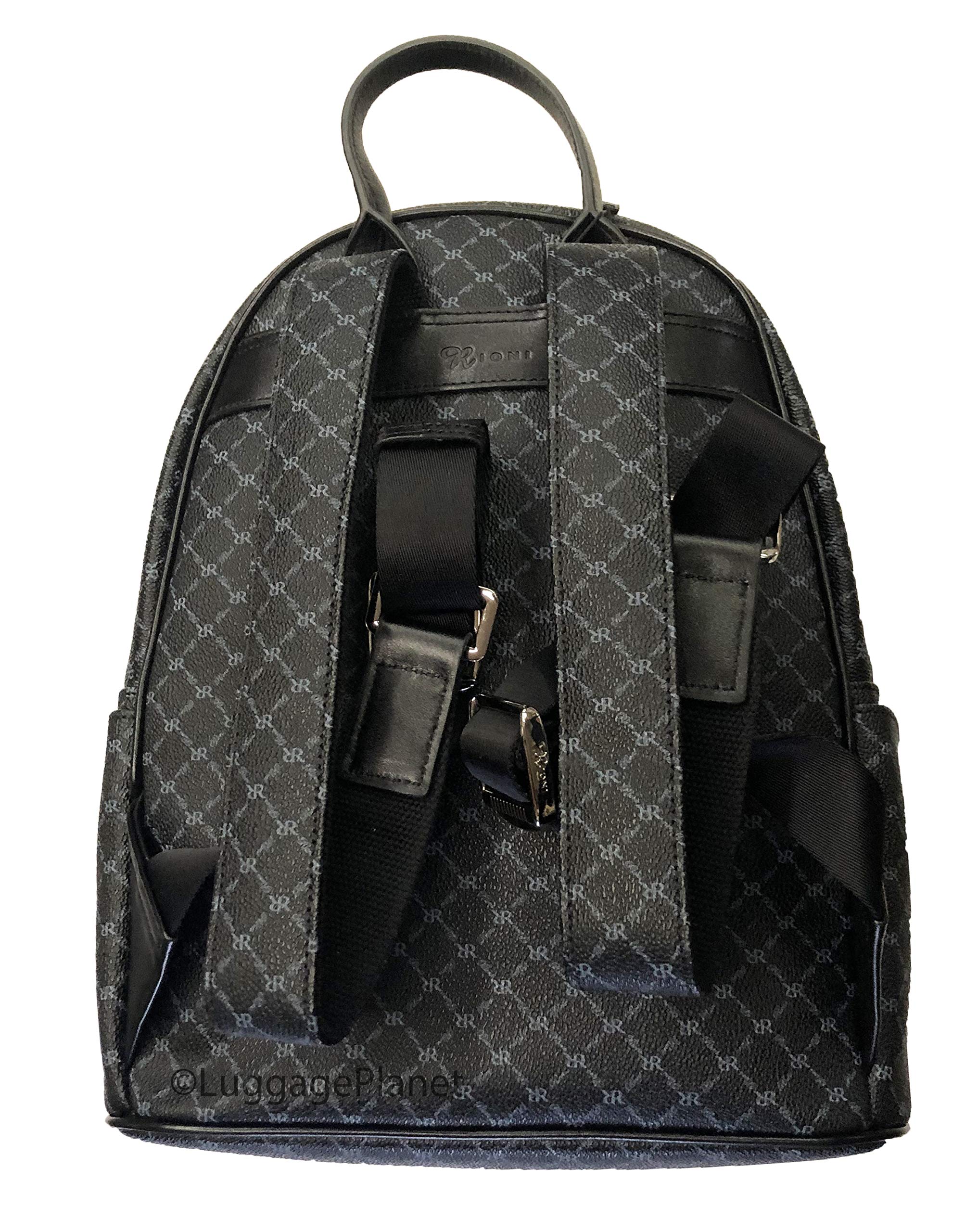 Rioni Round Dome Travel Daypack Backpack - Lightweight Water-Resistant Daypack for Hiking, Commuting & College - Signature Black