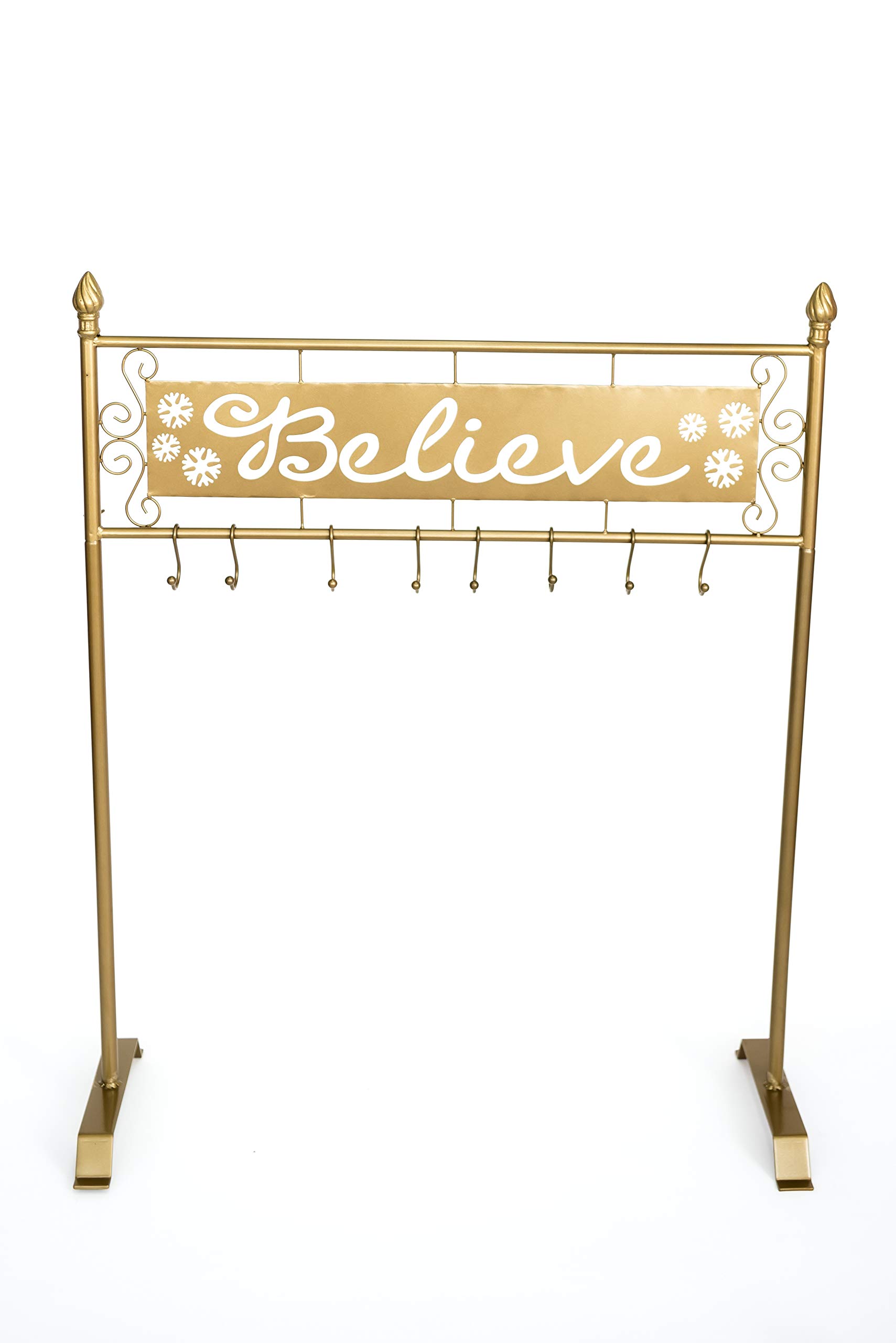 Gold Christmas Stocking Holder Stand - Elegant Fireplace Mantel Decor for Holiday Stockings - Perfect for Christmas Tree, Home, and Party Decorations