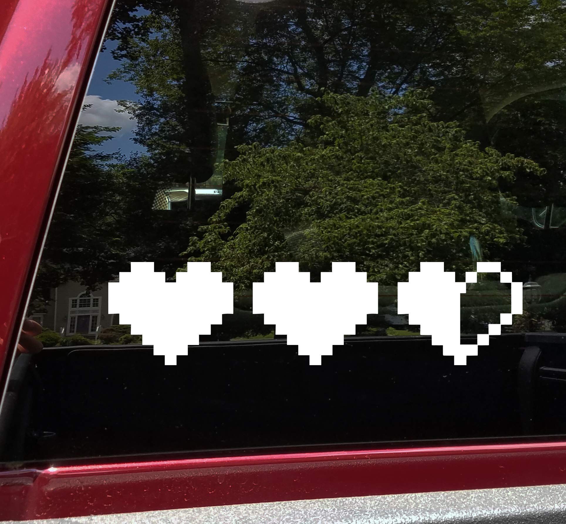 8-Bit Vintage Video Game Red Heart Life Bar Vinyl Decal - Die Cut Sticker 10