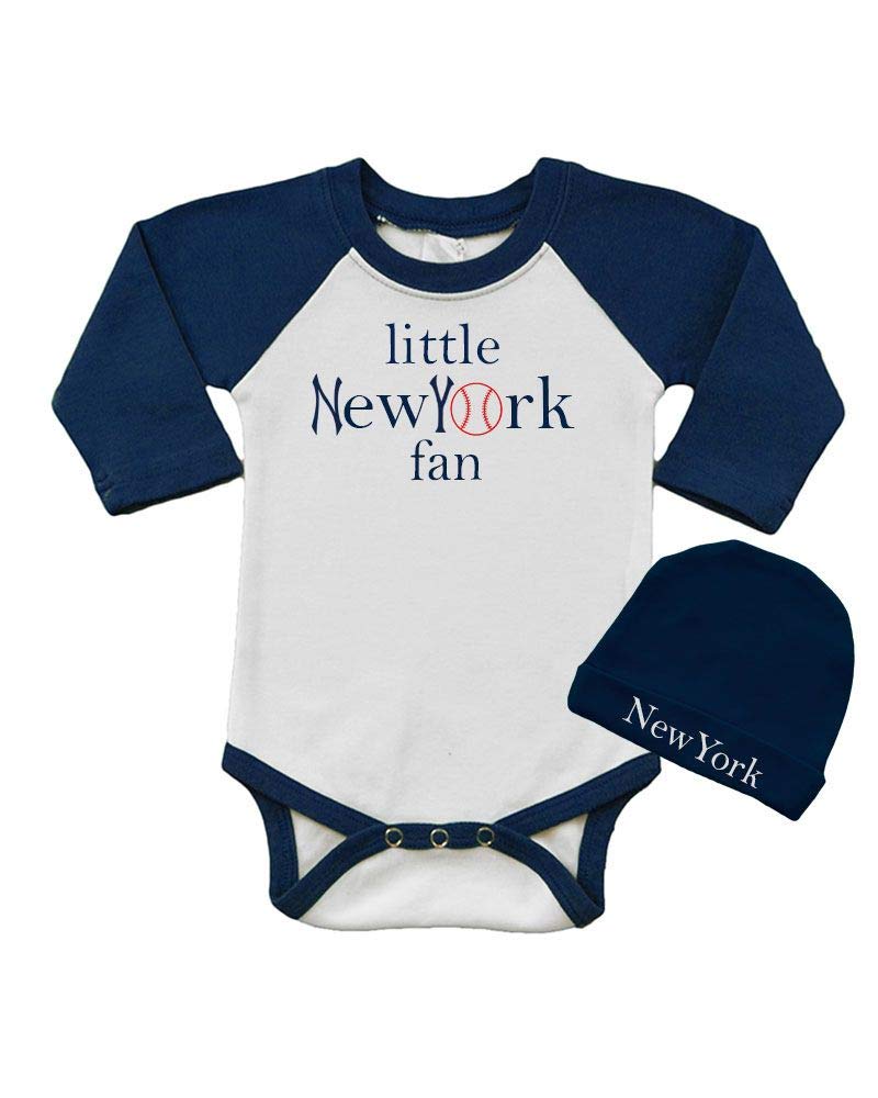 New York Baby Bodysuit & Cap Set - Cute Infant Outfit for Boys & Girls - Perfect for Gifts, Photos, and Game Day