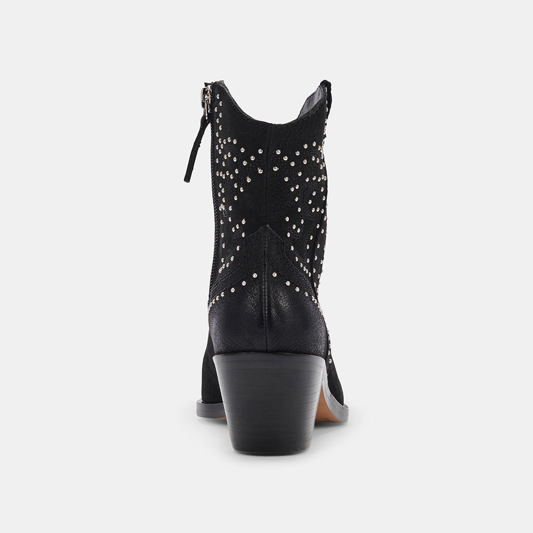 SOLOW STUD BOOTIES - Women's Black Nubuck Ankle Boots for Fall & Winter | Stylish Casual & Office Wear | Comfortable Slip-On Booties for Everyday Outfits