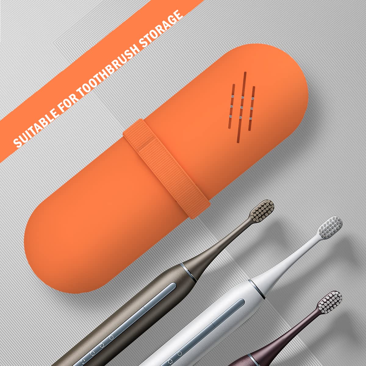 Travel Makeup Brush Holder & Cosmetic Organizer Bag - Silicone Small Makeup Brush Pouch (Orange) - Perfect for Travel, Gym & Daily Makeup Storage