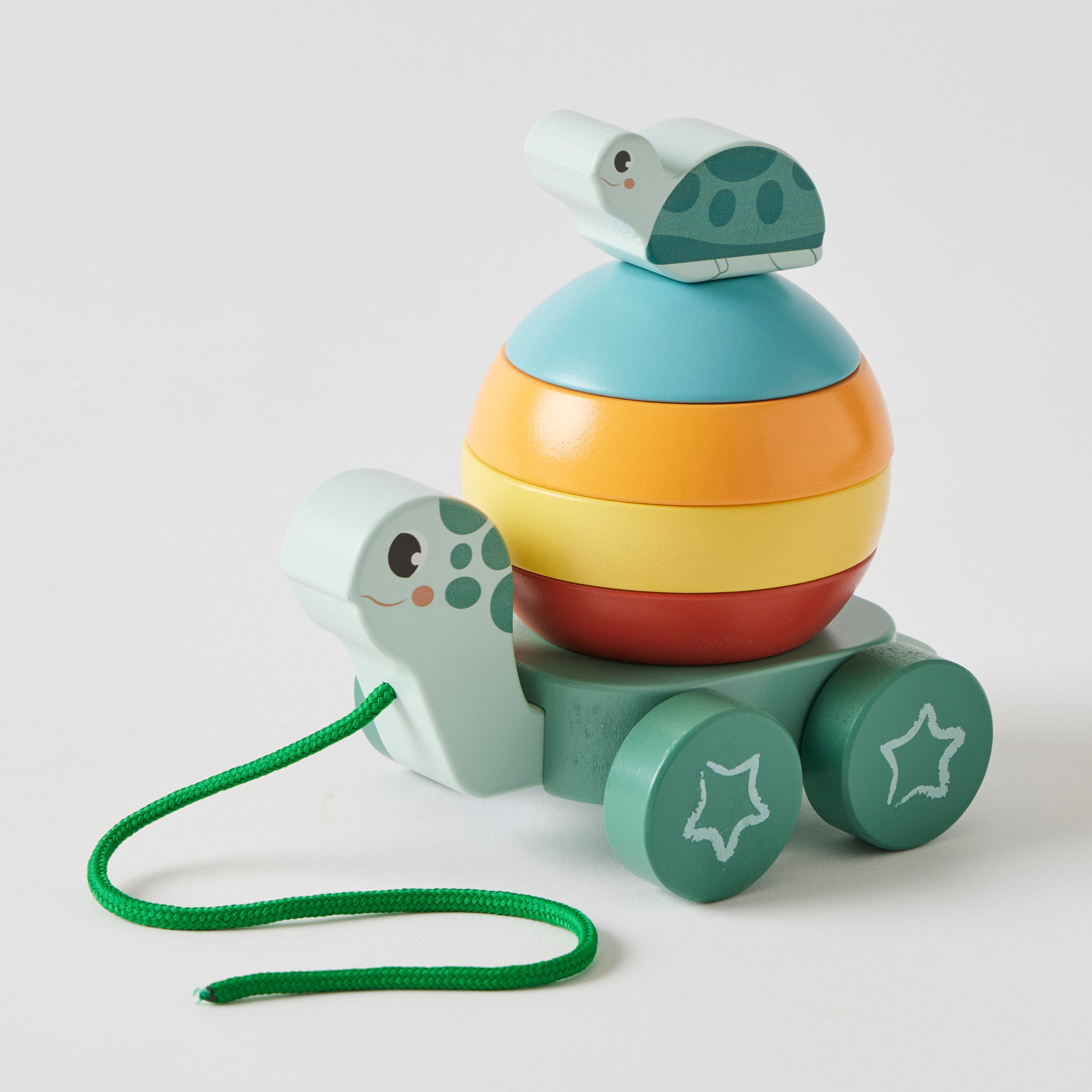 Wooden Pull Along Stacking Turtle Toy - Educational Toddler Learning Toy for 1-3 Year Olds - Perfect for Montessori Play, Early Childhood Development & Birthday Gifts
