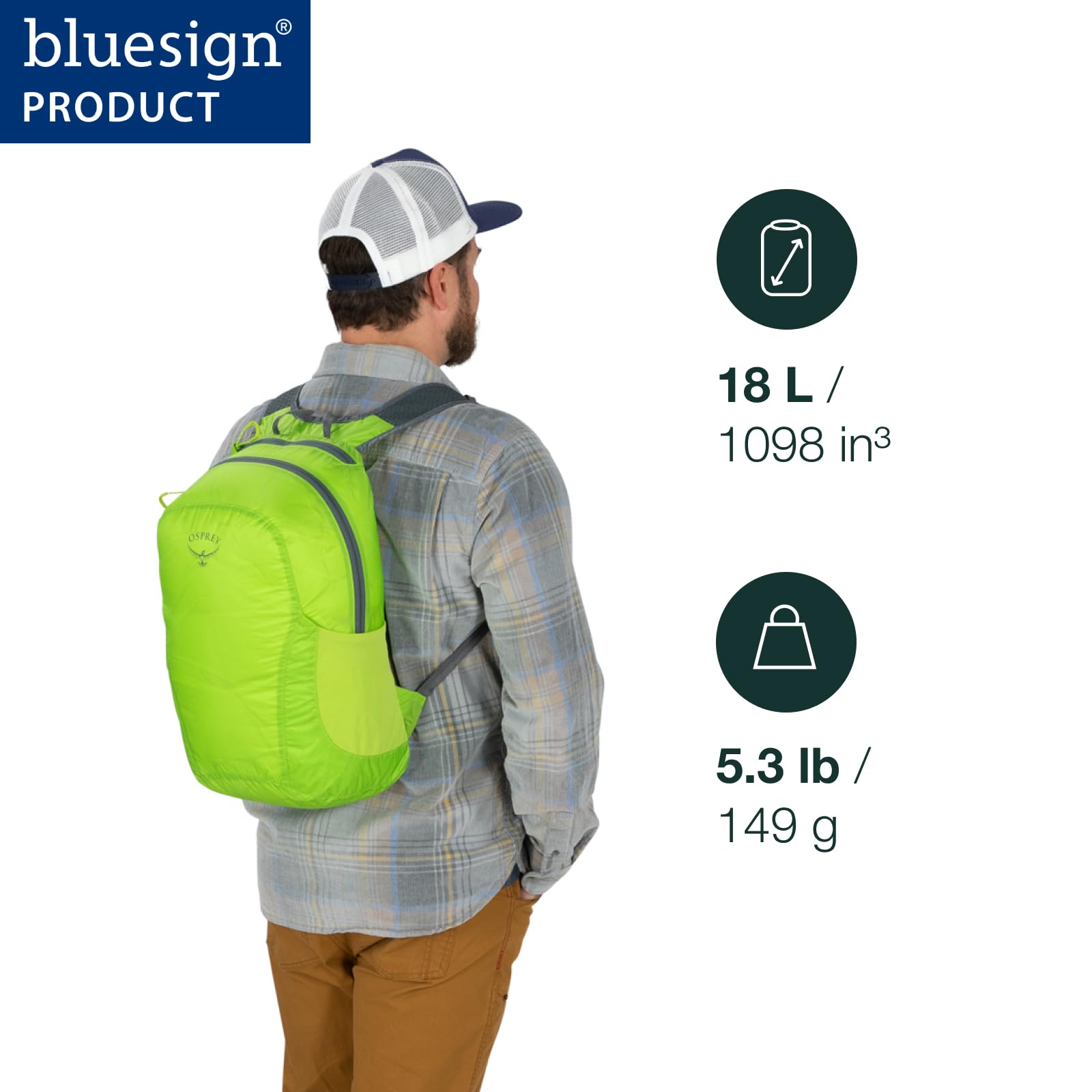 Osprey Ultralight Stuff Pack - Compact & Lightweight Hiking Daypack for Travel, Camping & Outdoor Adventures (Tundra Green)