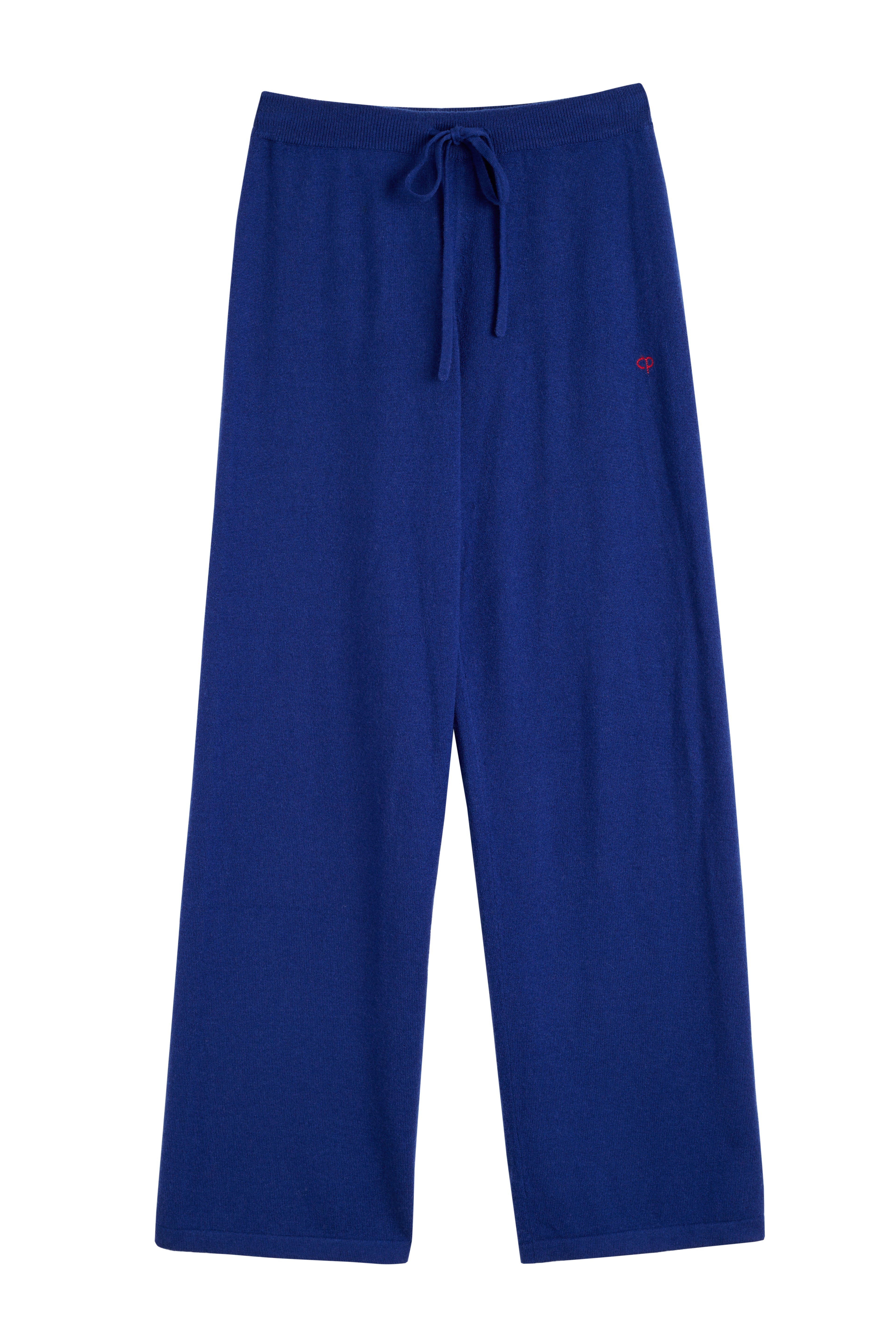 Blue Wool Cashmere Snoopy Nautical Wide Leg Track Pants - Soft Winter Lounge Pants for Women, Cute Cartoon Sleepwear & Casual Outfit - Perfect for Home Relaxation, Sleepovers and Cozy Nights